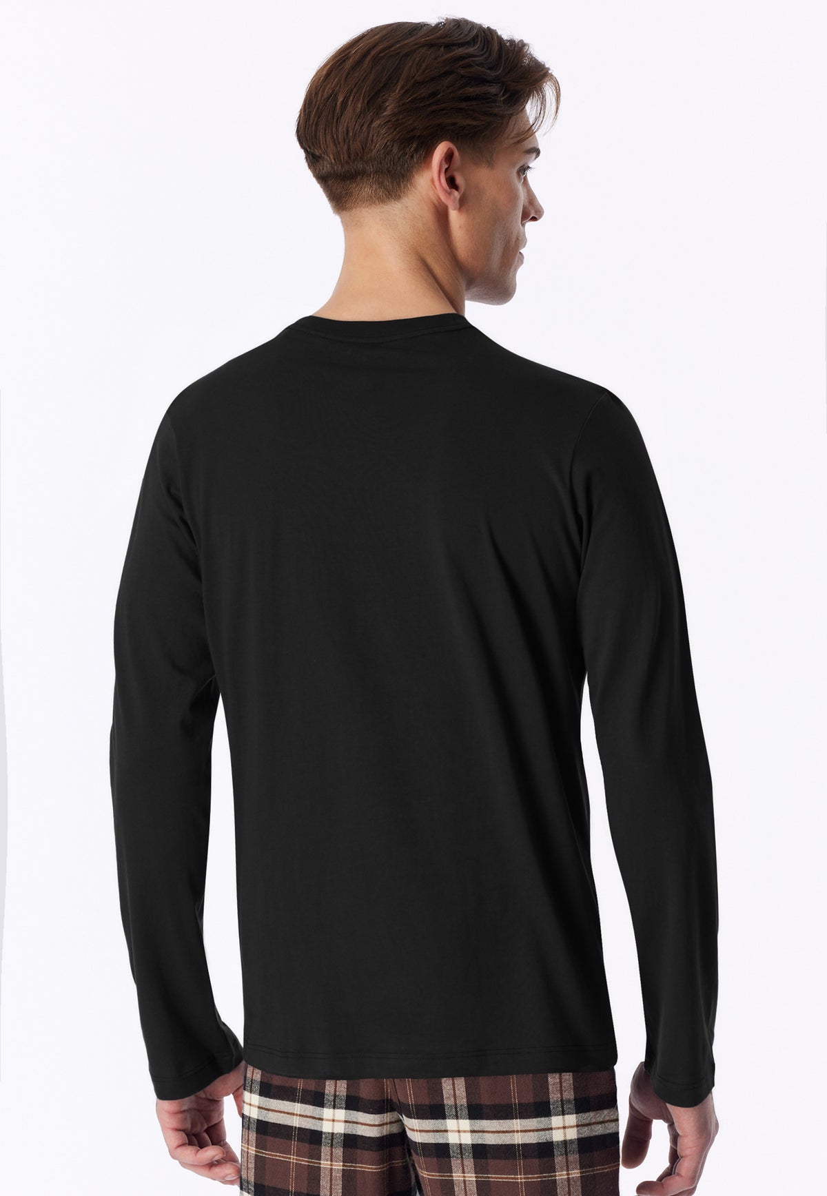 Langarmshirt Rundhals (Schwarz)