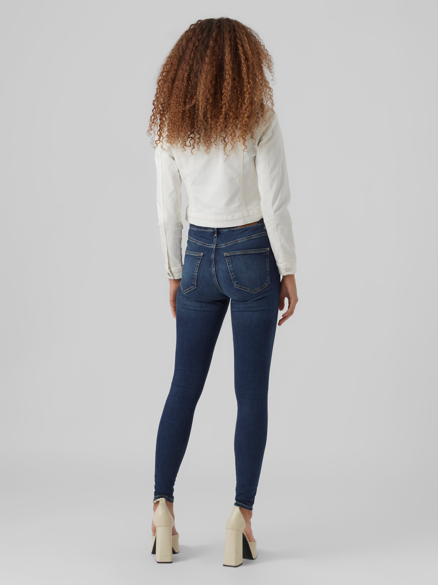 Vmluna Ls Slim Dnm Jacket Mix Ga Noos (Cloud Dancer)