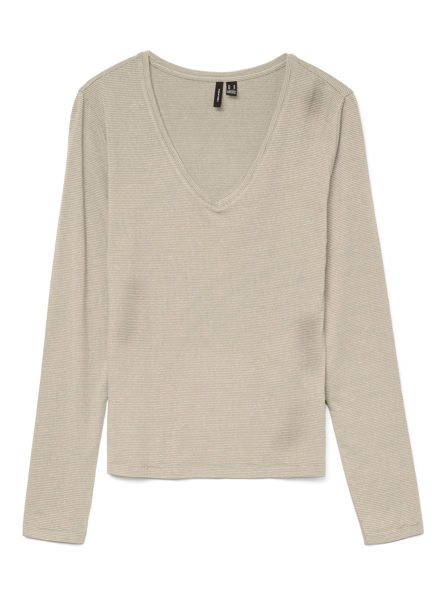 Vmlava Glitter Ls V-neck Top Stripe Noos (Oatmeal/go)