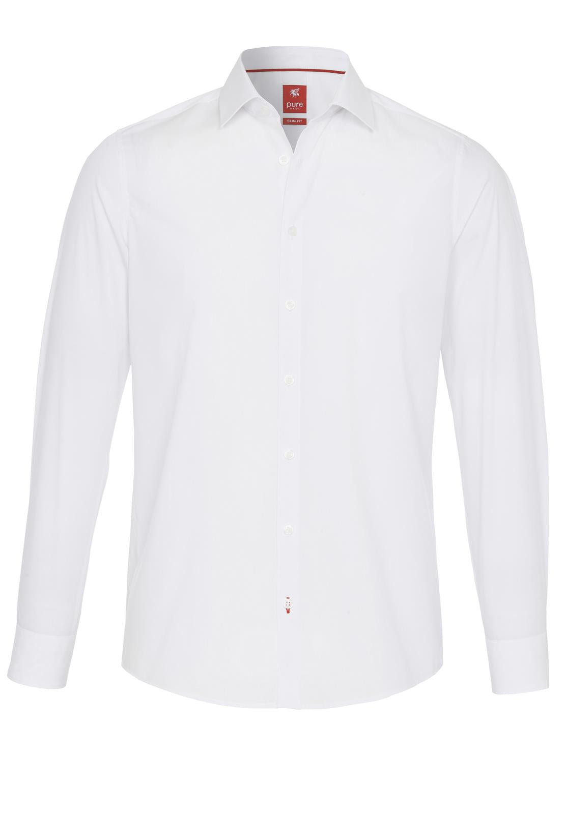 PURE- City Hemd slim fit Langarm (Uni Weiß)