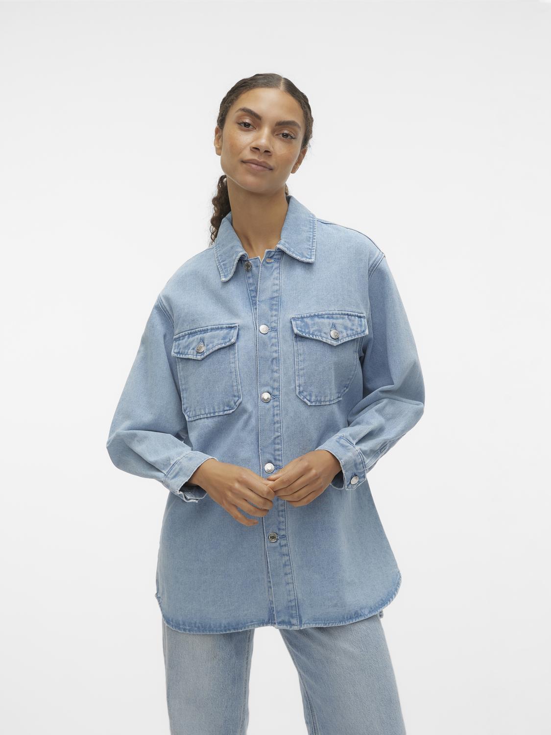 Vmnaya Oversized Denim Shirt Mix Noos (Light Blue De)