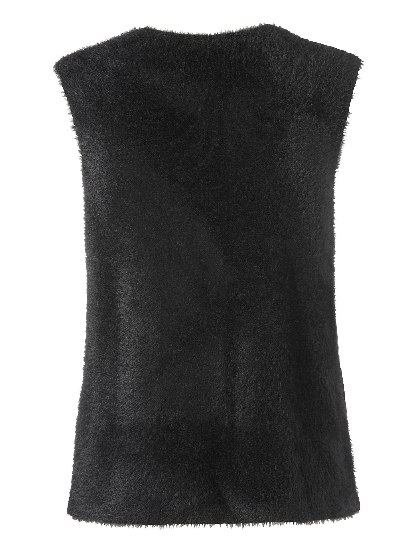Weste V-Ausschnitt offen Taschen (Black)