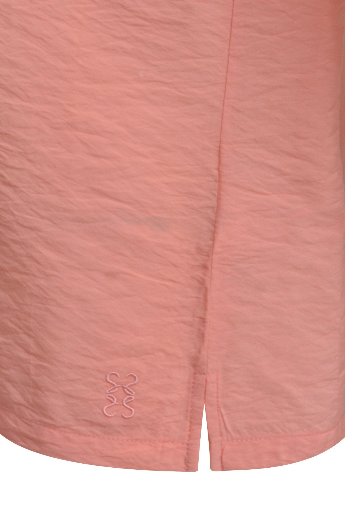 Crinkled V-neck Tshirt Blouse (Coral)