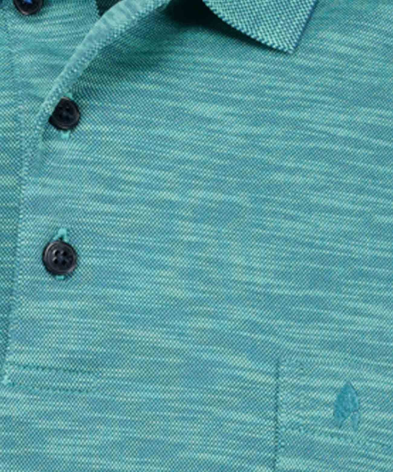 Softknit-Polo Flammdesign (Smaragd)