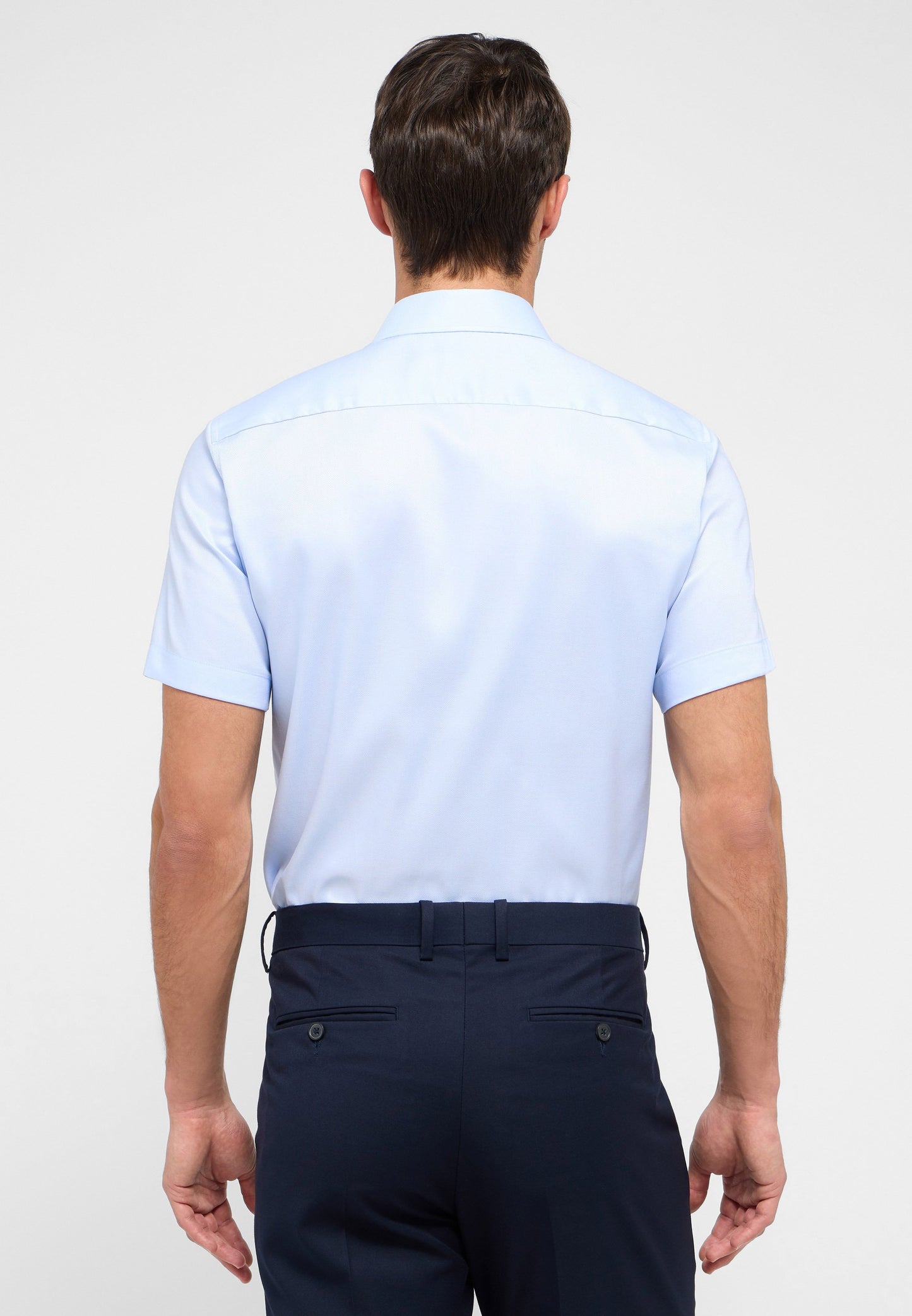 Performance Shirt Natté-Stretch Kurzarm (Mittelblau)