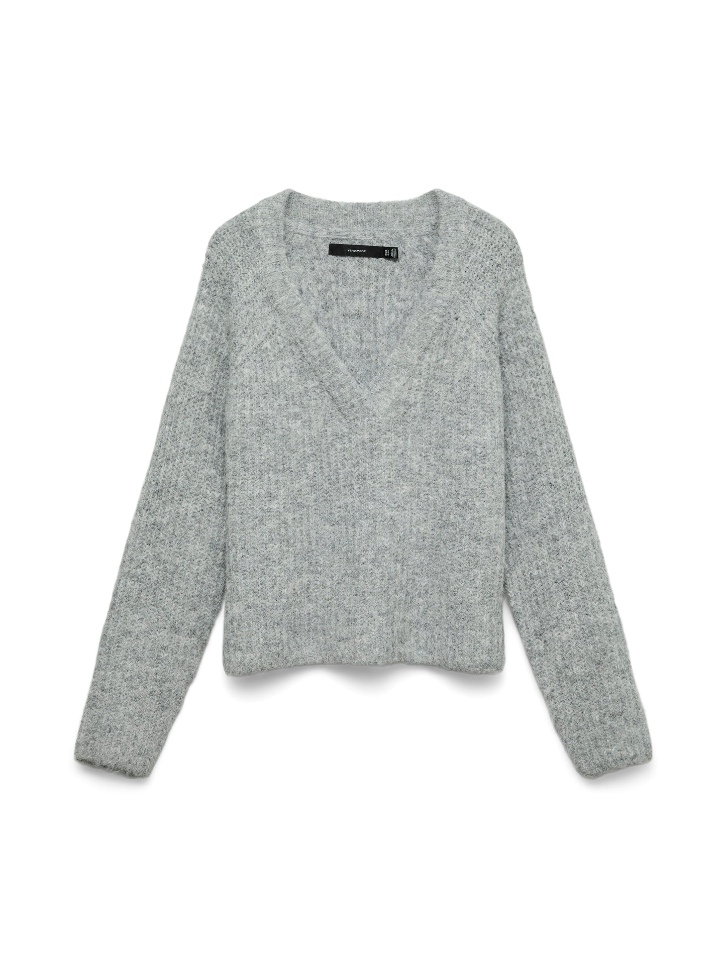Vmnovah Rib Ls V-neck Pullover (Medium Grey M)