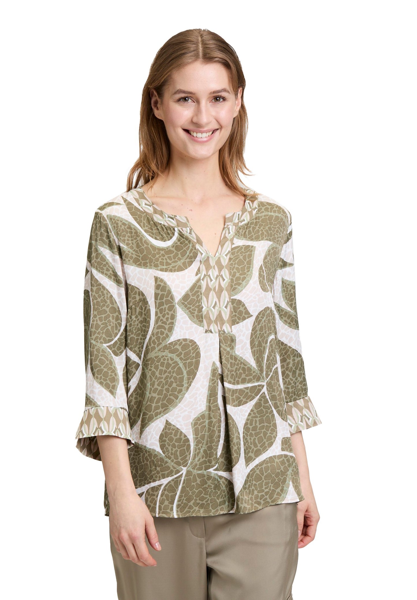 Schlupfbluse (Khaki/nature)
