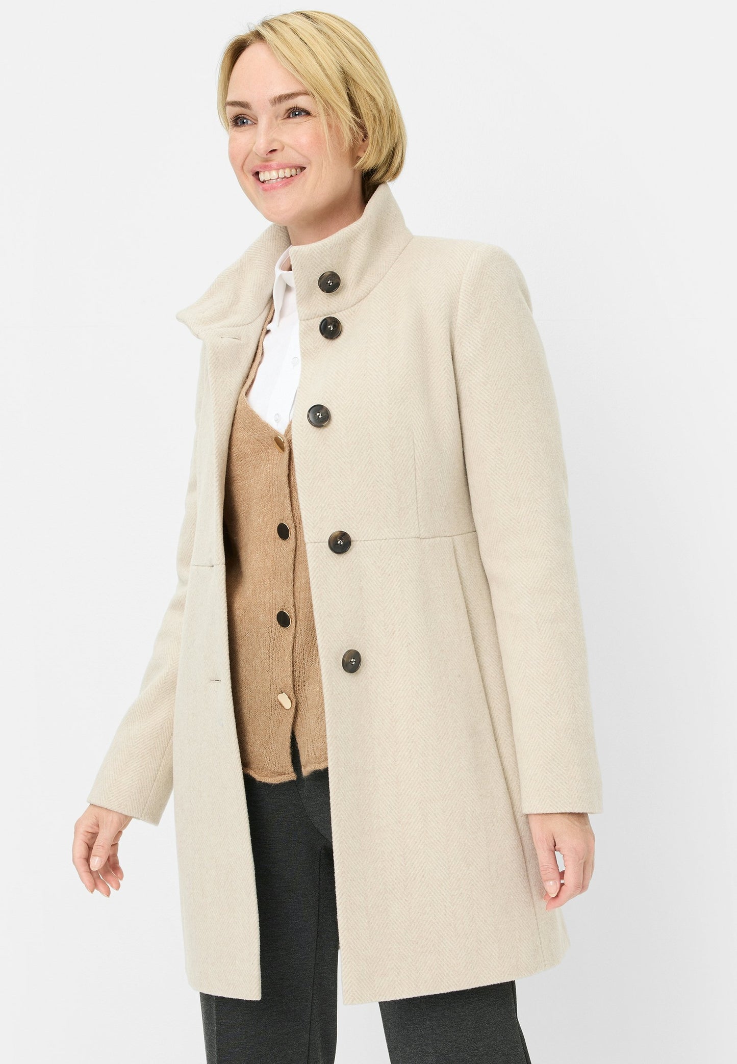 Wolljacke (Beige/kitt)