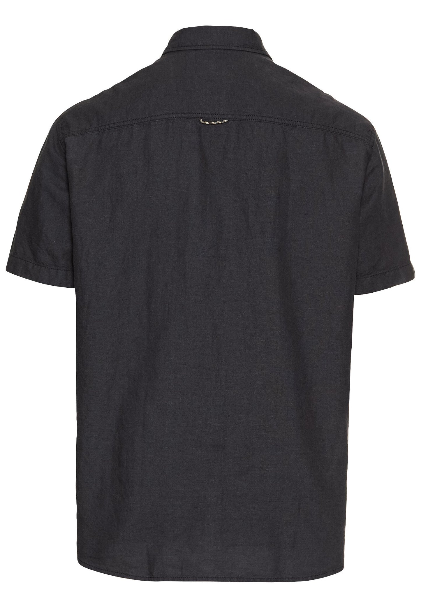 Kurzarmhemd aus einem Baumwoll-Leinenmix (Dark Navy)