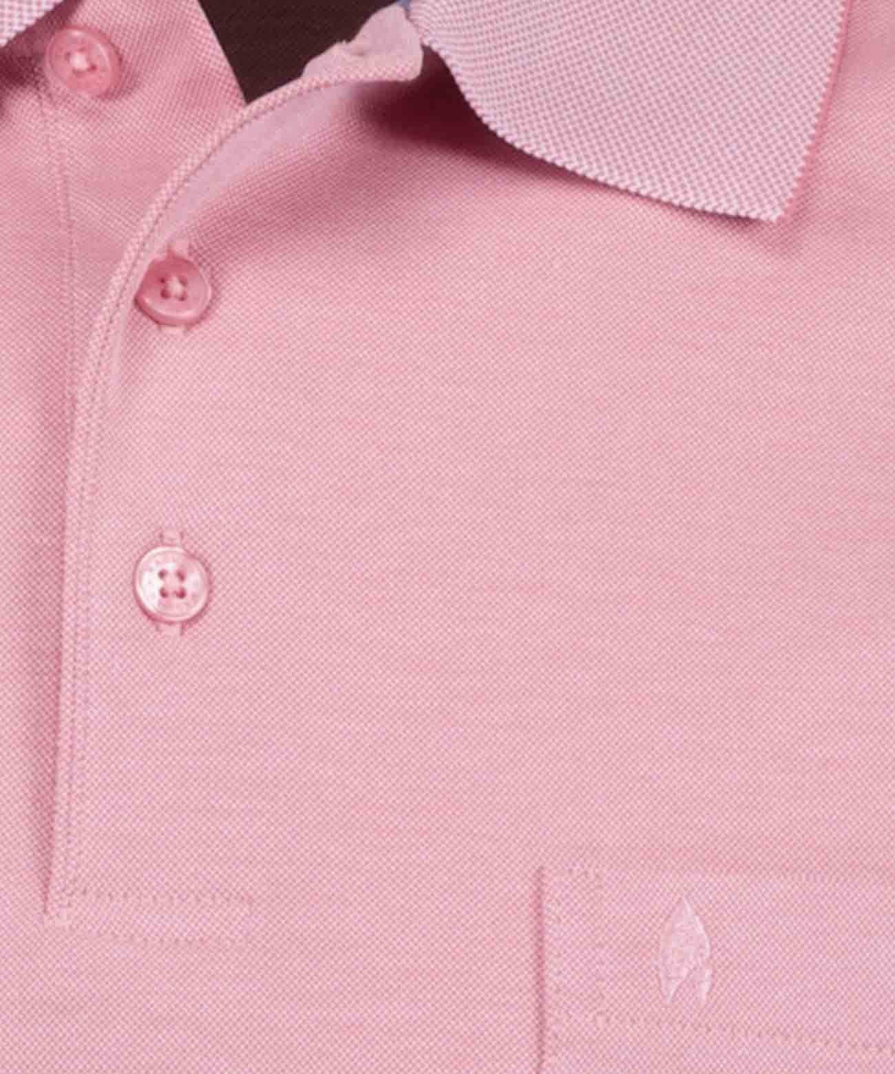 Softknit-Polo mit Brusttasche, kurzarm (Rosa)