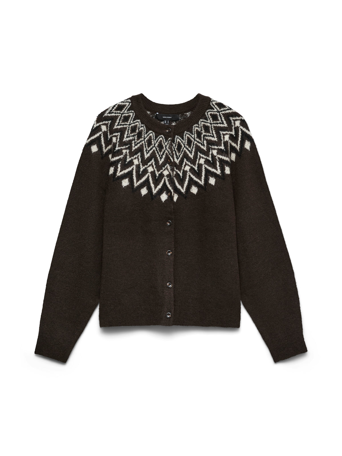 Vmkarla Ls O-neck Button Cardigan Boo (Chocolate)