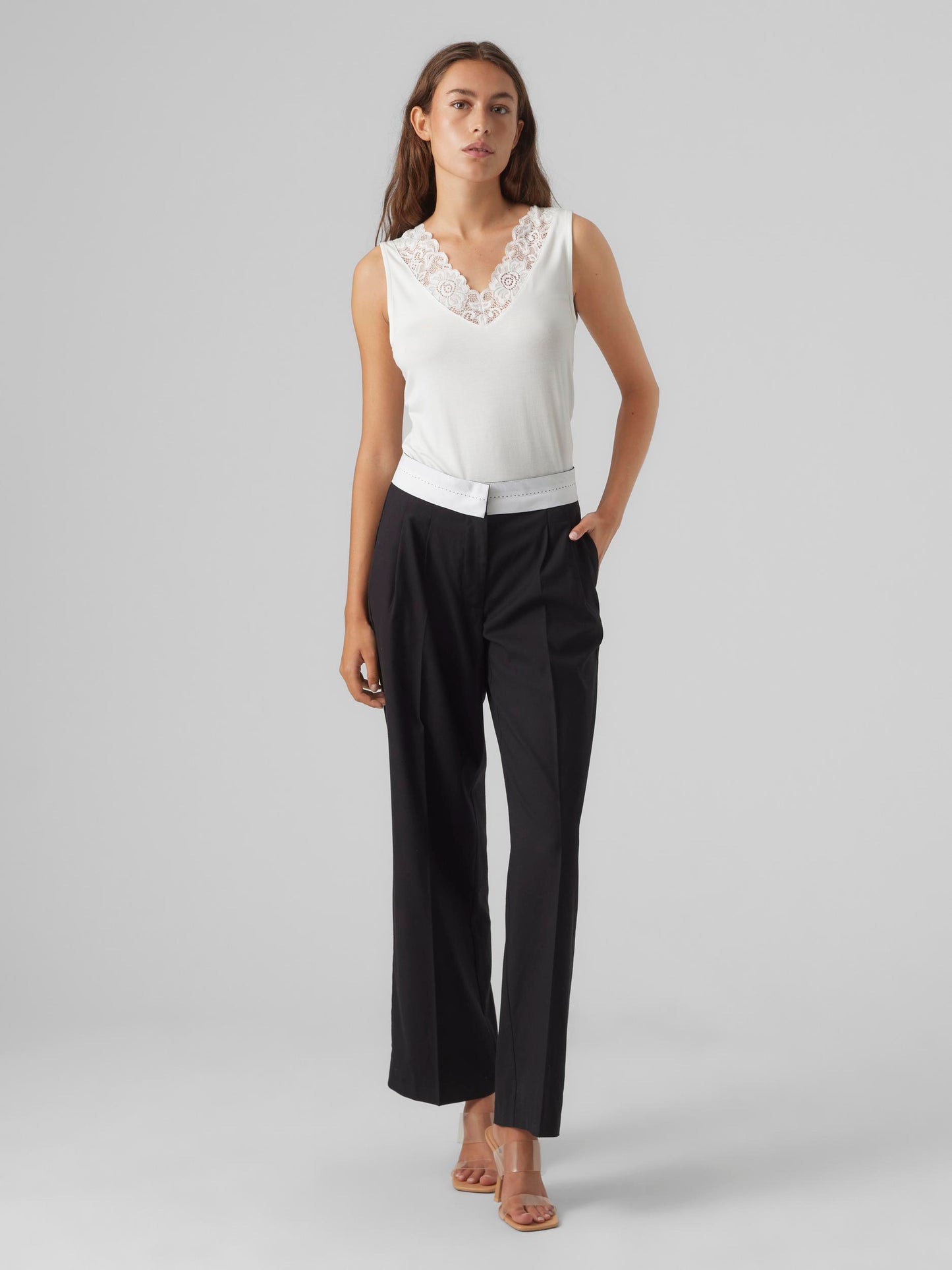 Vmrosa Sl V-neck Top Ga Jrs Noos (Snow White)