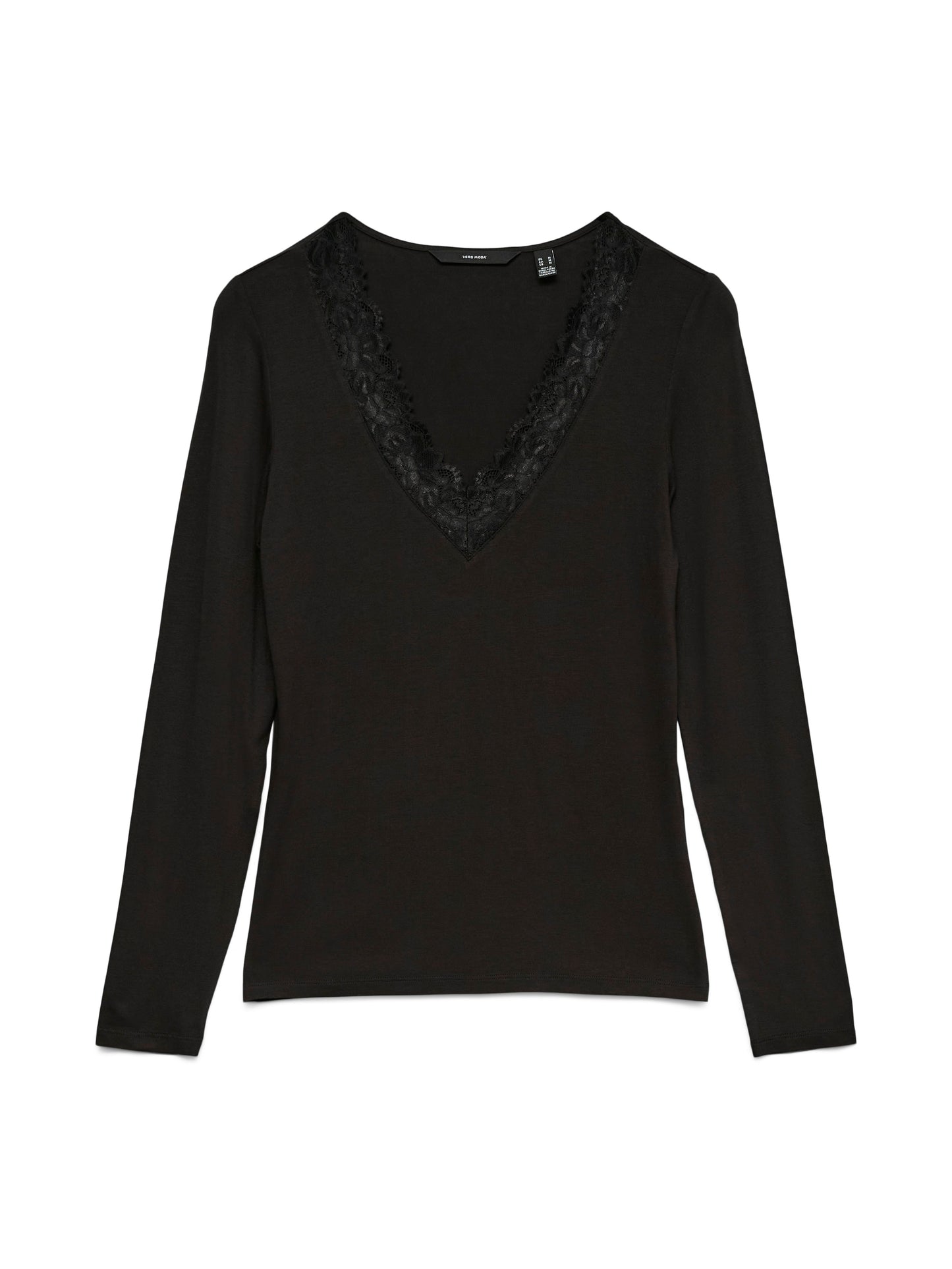 Vmrosa Ls V-neck Lace Top Ga Jrs Noos (Black)