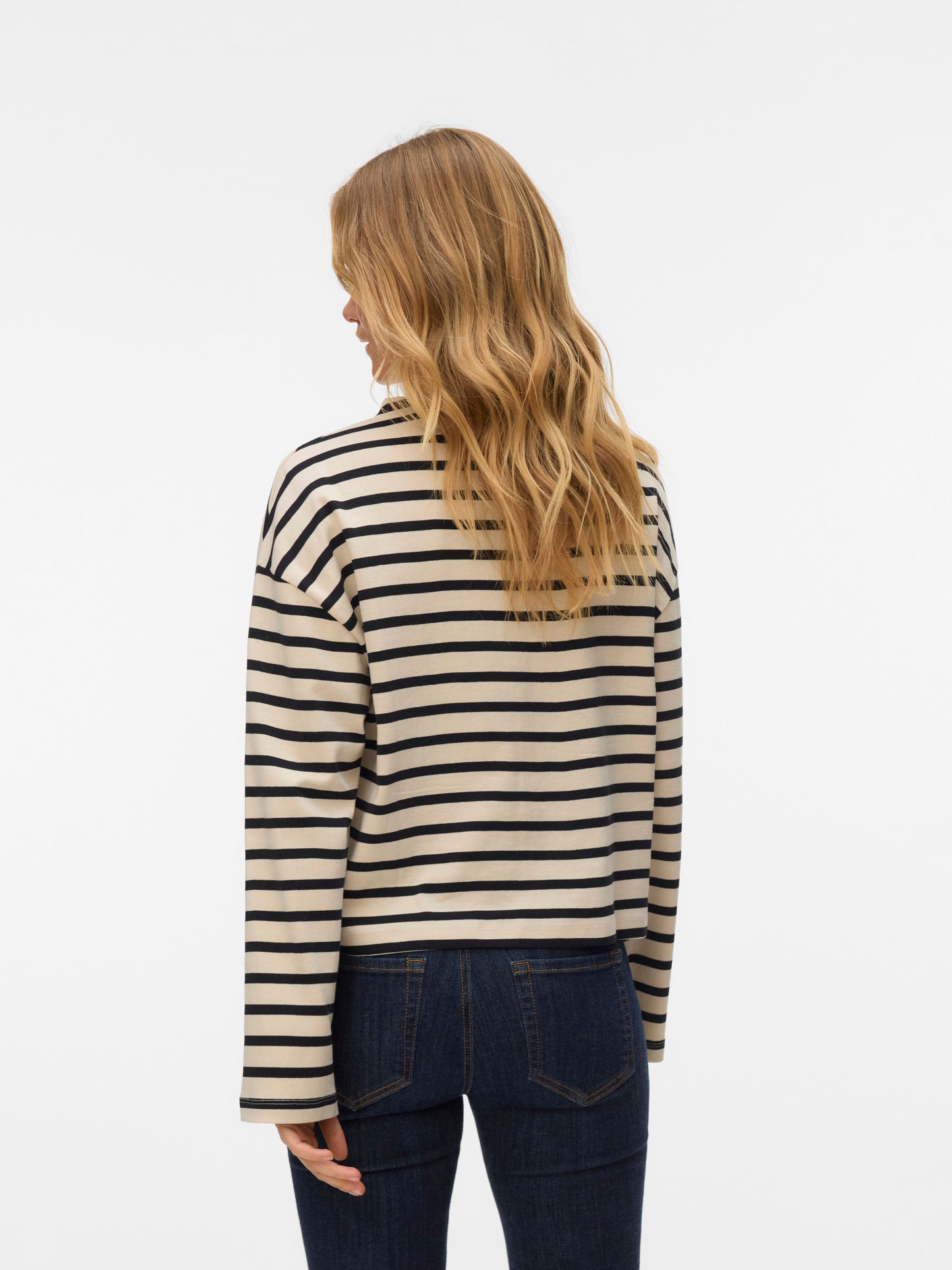 Vmurena Ls Oversized Funnel Neck Top Jrs (Birch/blac)