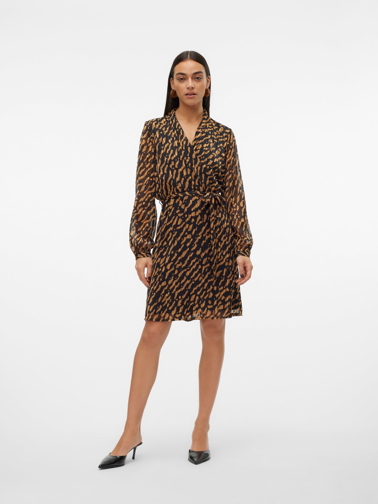 Vmrie L/s Abk Wrap Dress Wvn Btq Ga (Tobacco Br)