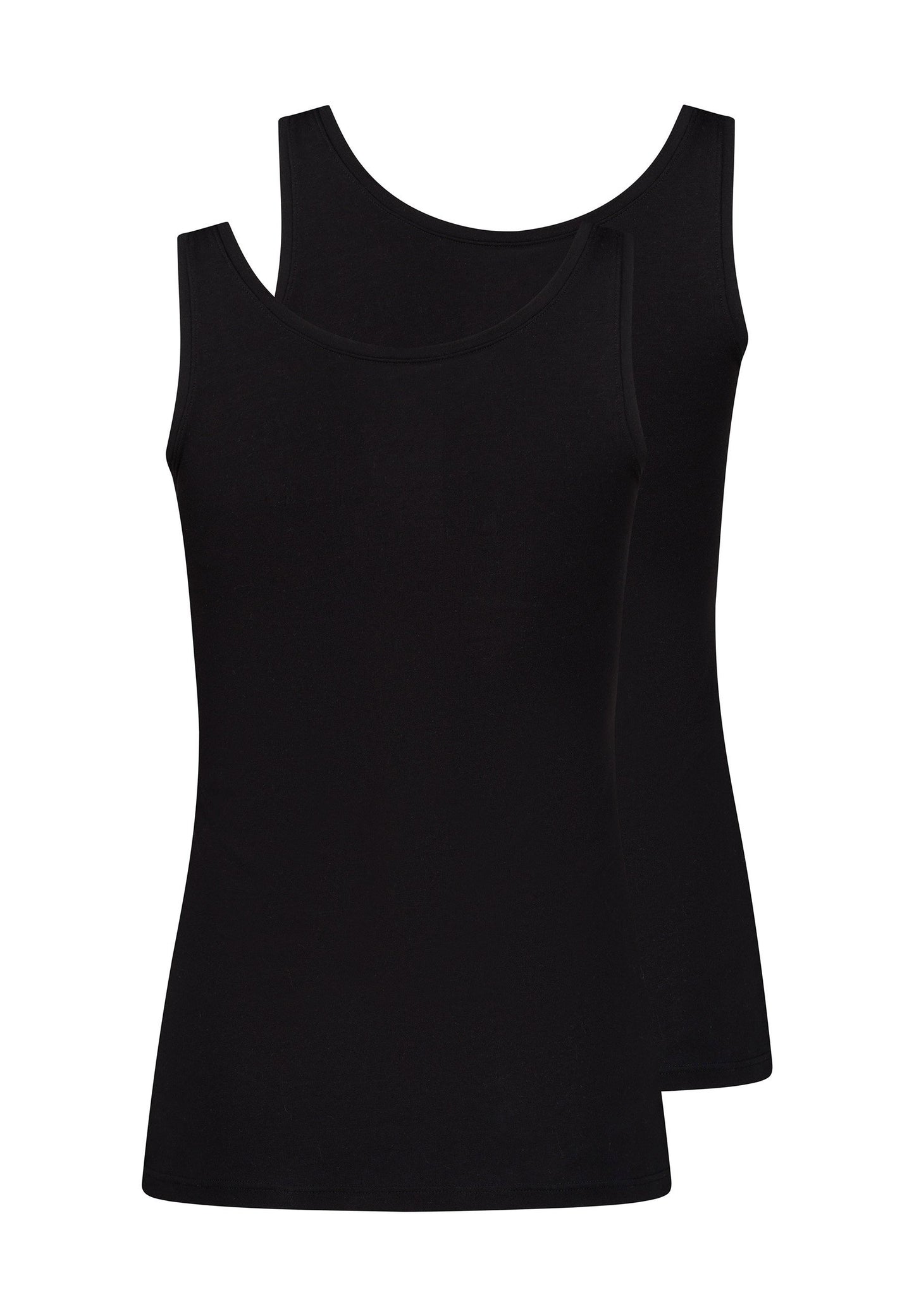 Skiny Damen Tanktop Doppelpack SKINY ADVANTAGE Cotton Stretch (Black)