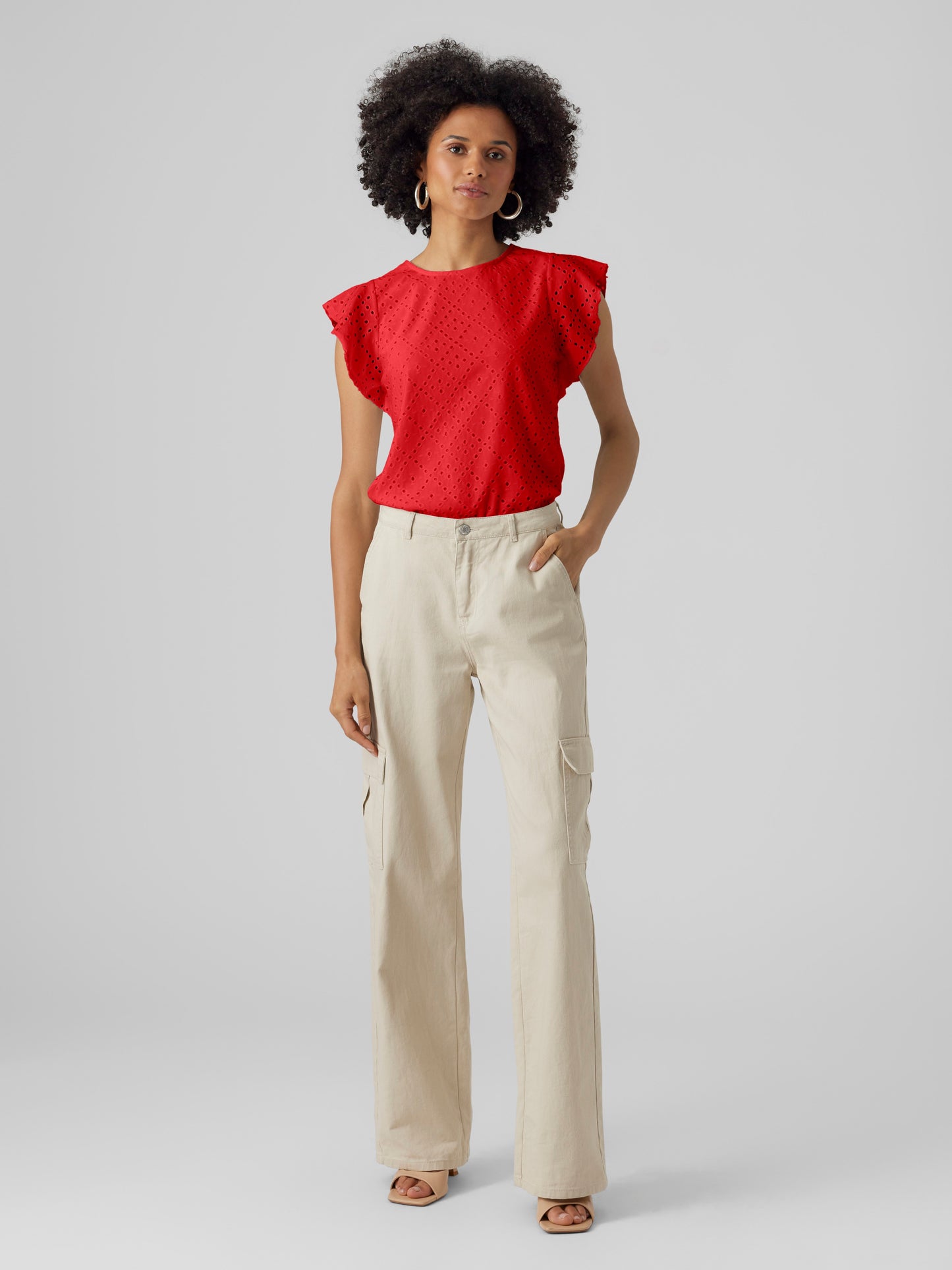 Vmtassa Sl Frill Top Noos (Fiery Red)
