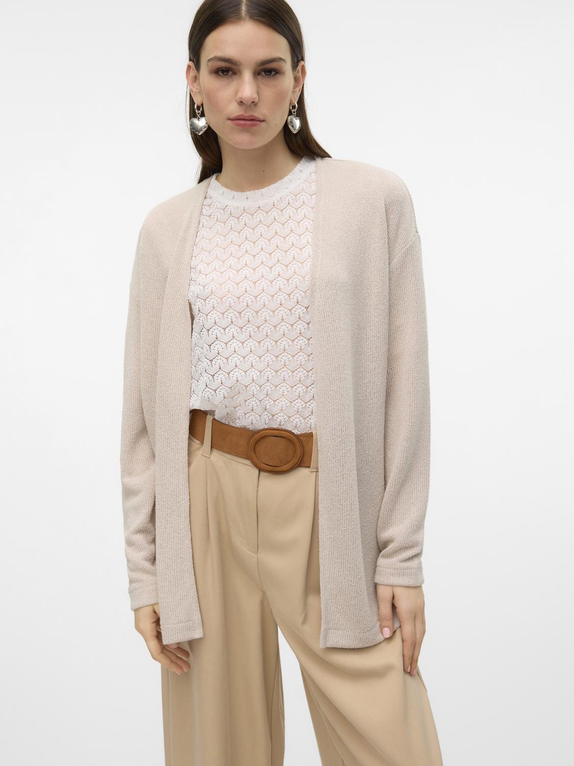 Vmeddie Ls Open Cardigan Ga Noos (Oatmeal)