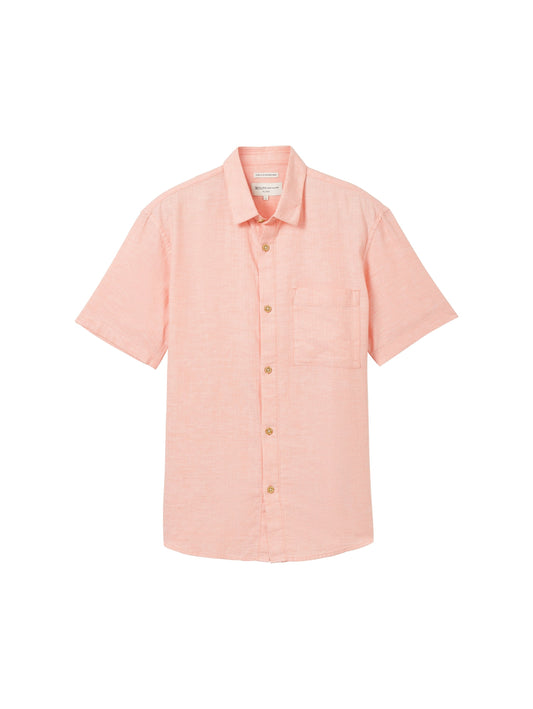 relaxed slubyarn linen shirt (Clear Coral He)