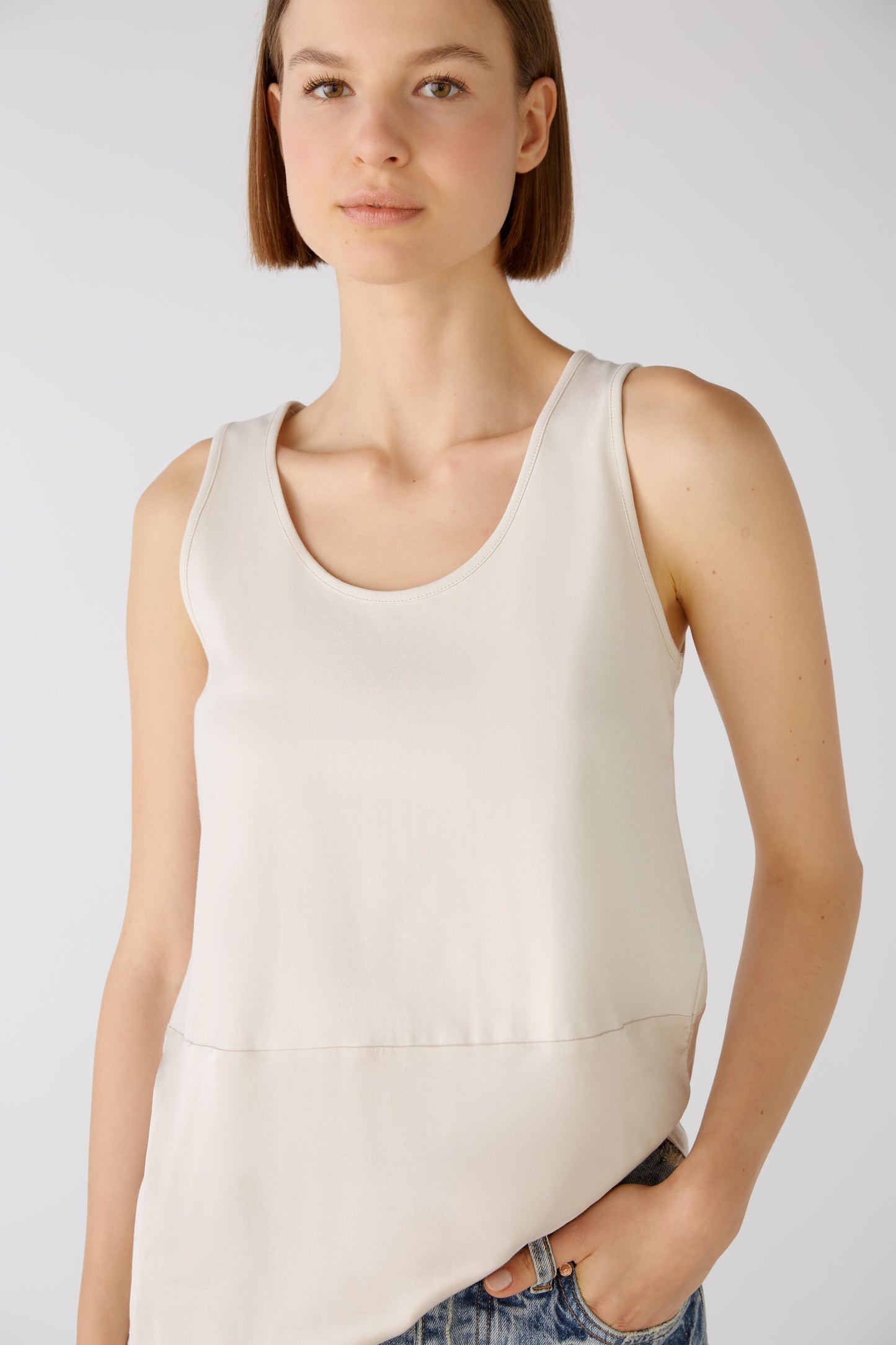 Longtop Baumwoll-Viskosepatch (Offwhite)