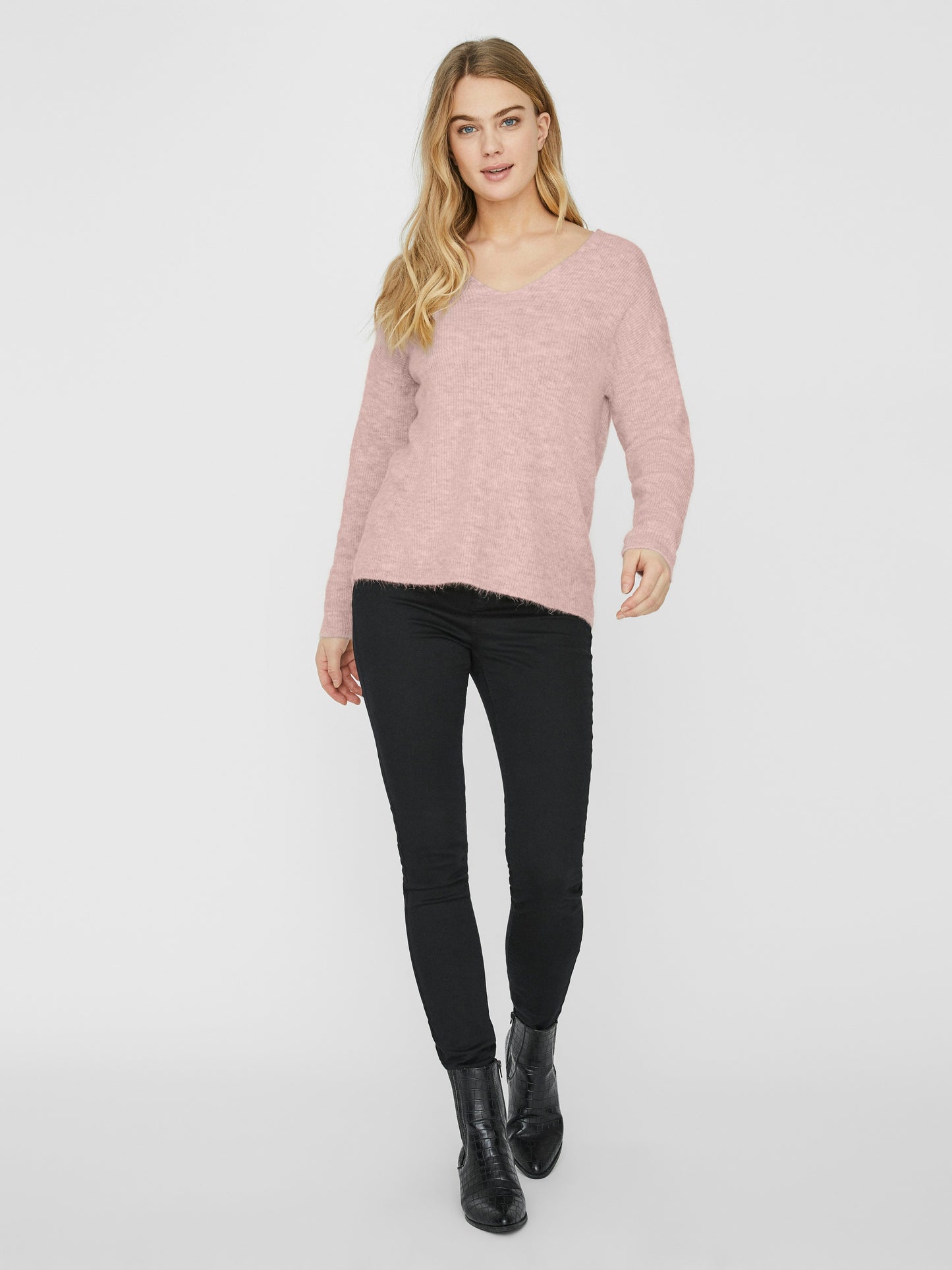 Vmcrewlefile Ls V-neck Blouse Noos (Sepia Rose)