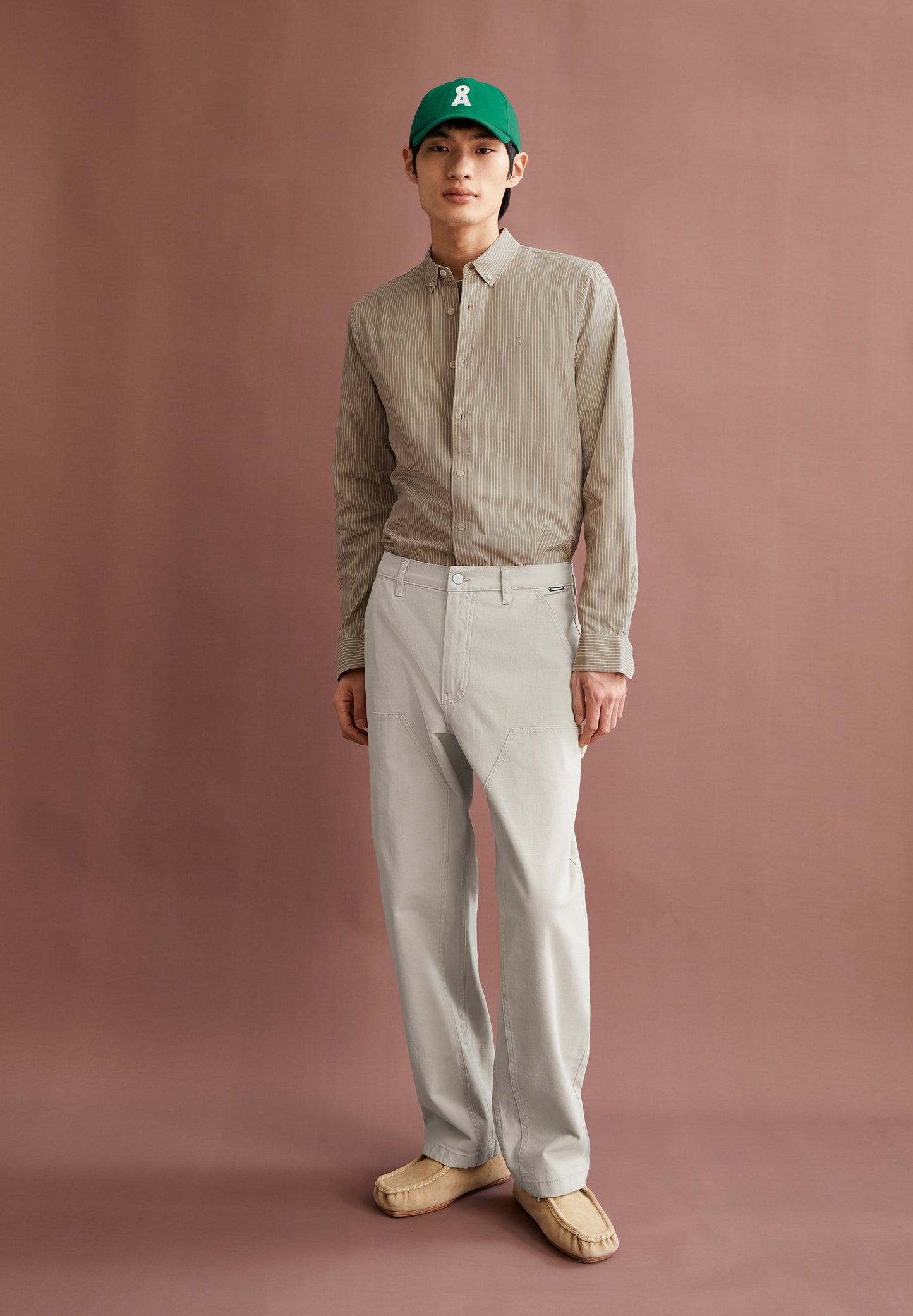 Quaasa Stripe Longsleeve Shirt (Light Sage-oatm)