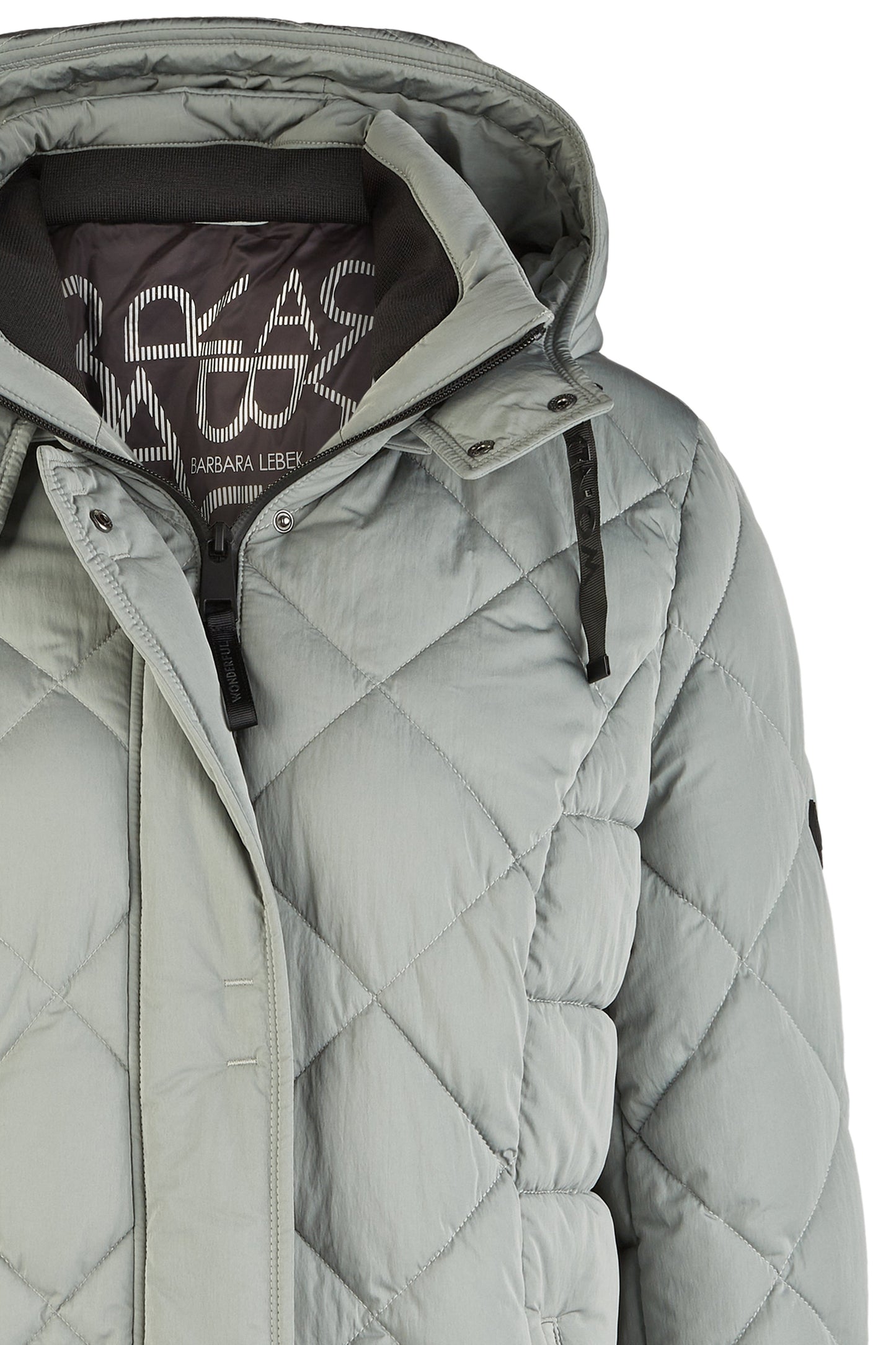 Jacke Down Free mit Kapuze (Sage)