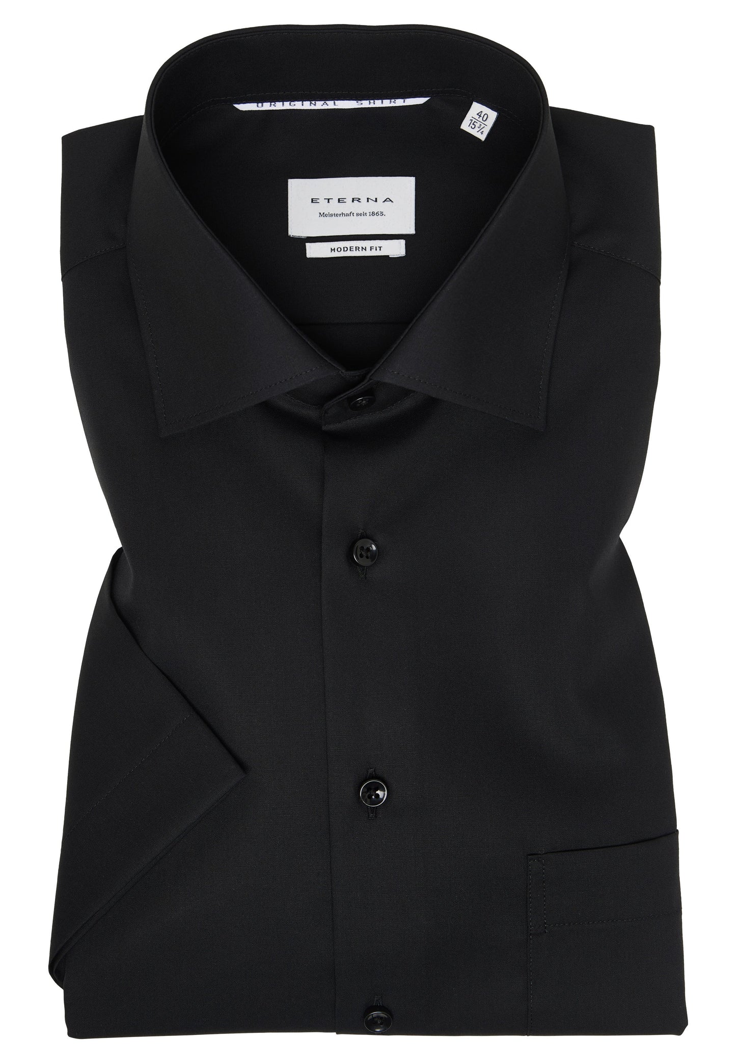 Original Shirt Popeline Kurzarm (Schwarz)