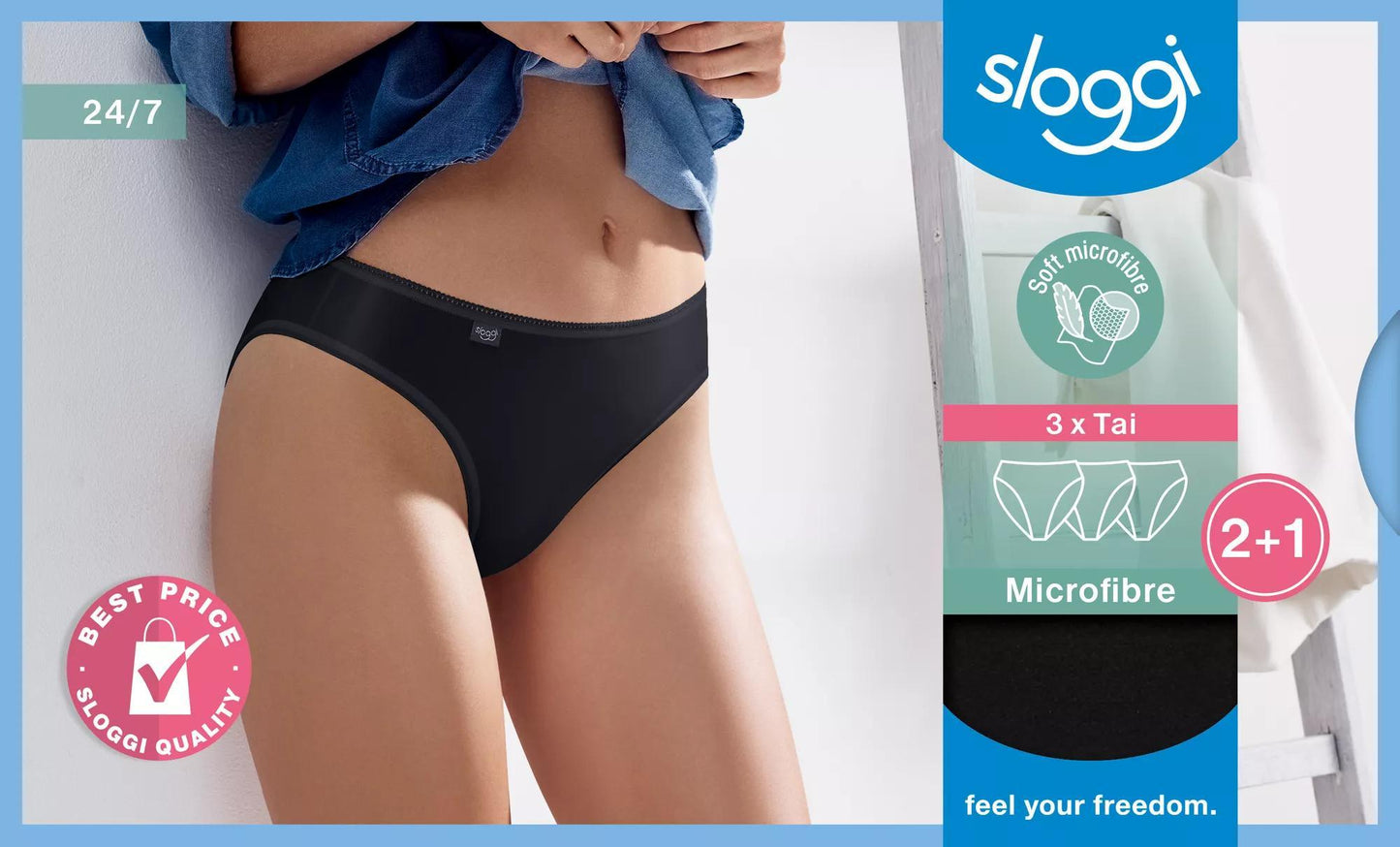 sloggi 24/7 Microfibre Tai C3P (Black)