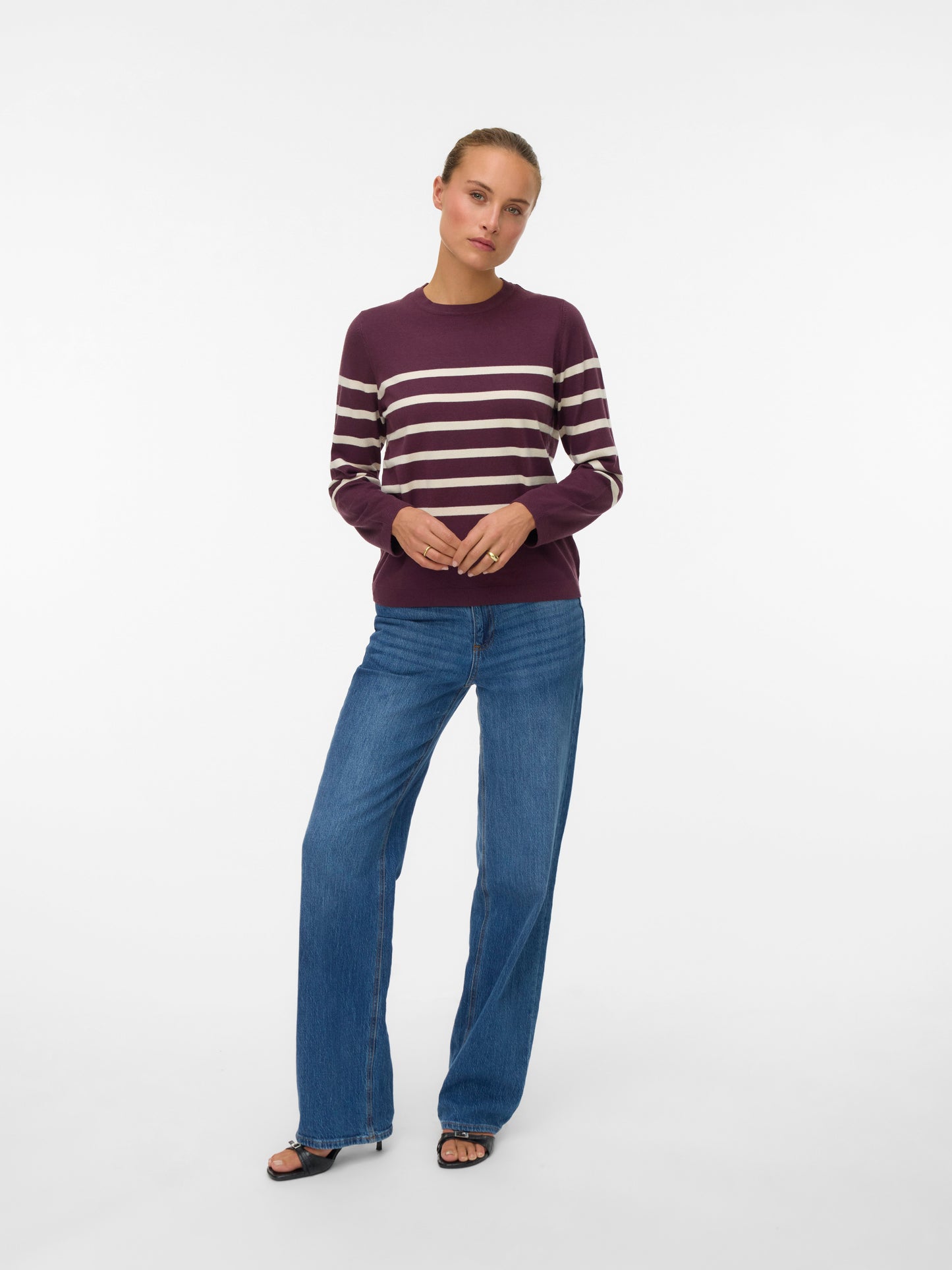 Vmsaba Plain Ls O-neck Pullover Ga Noos (Winetastin)