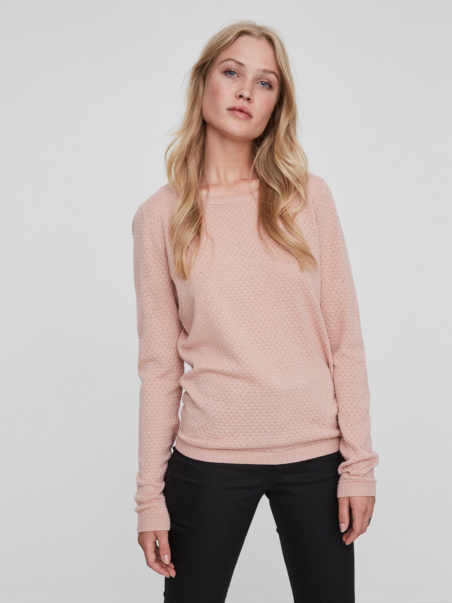 Vmcare Structure Ls O-neck Blou Noos (Misty Rose)