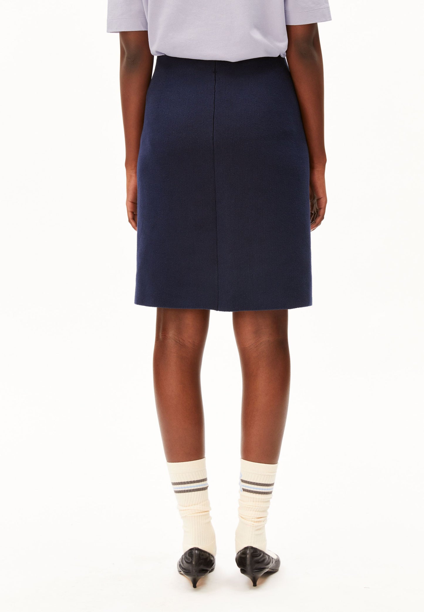 Compact Knit Skirt (Tinted Navy)