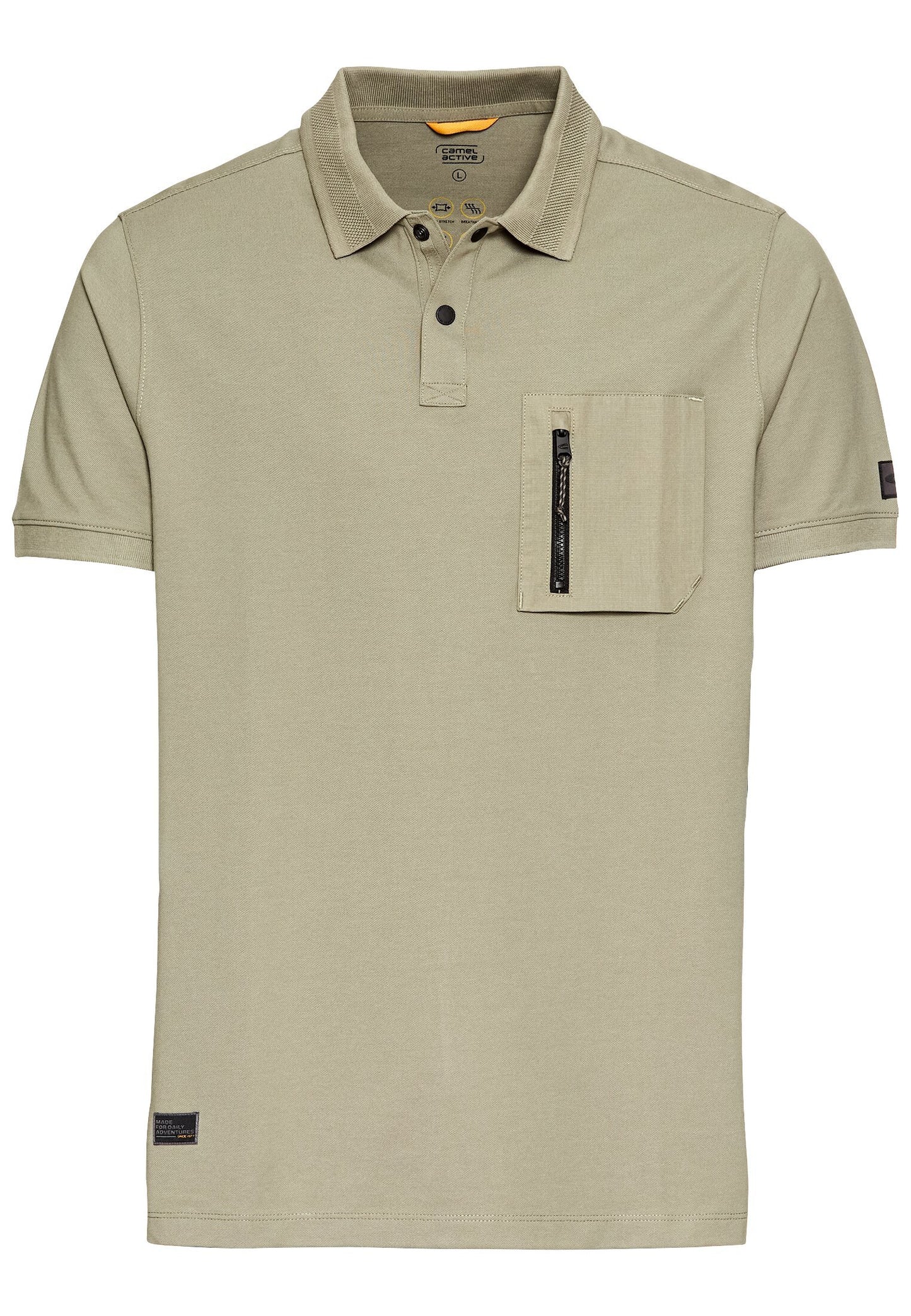 Kurzarm Poloshirt mit Cooling Effekt (Khaki)