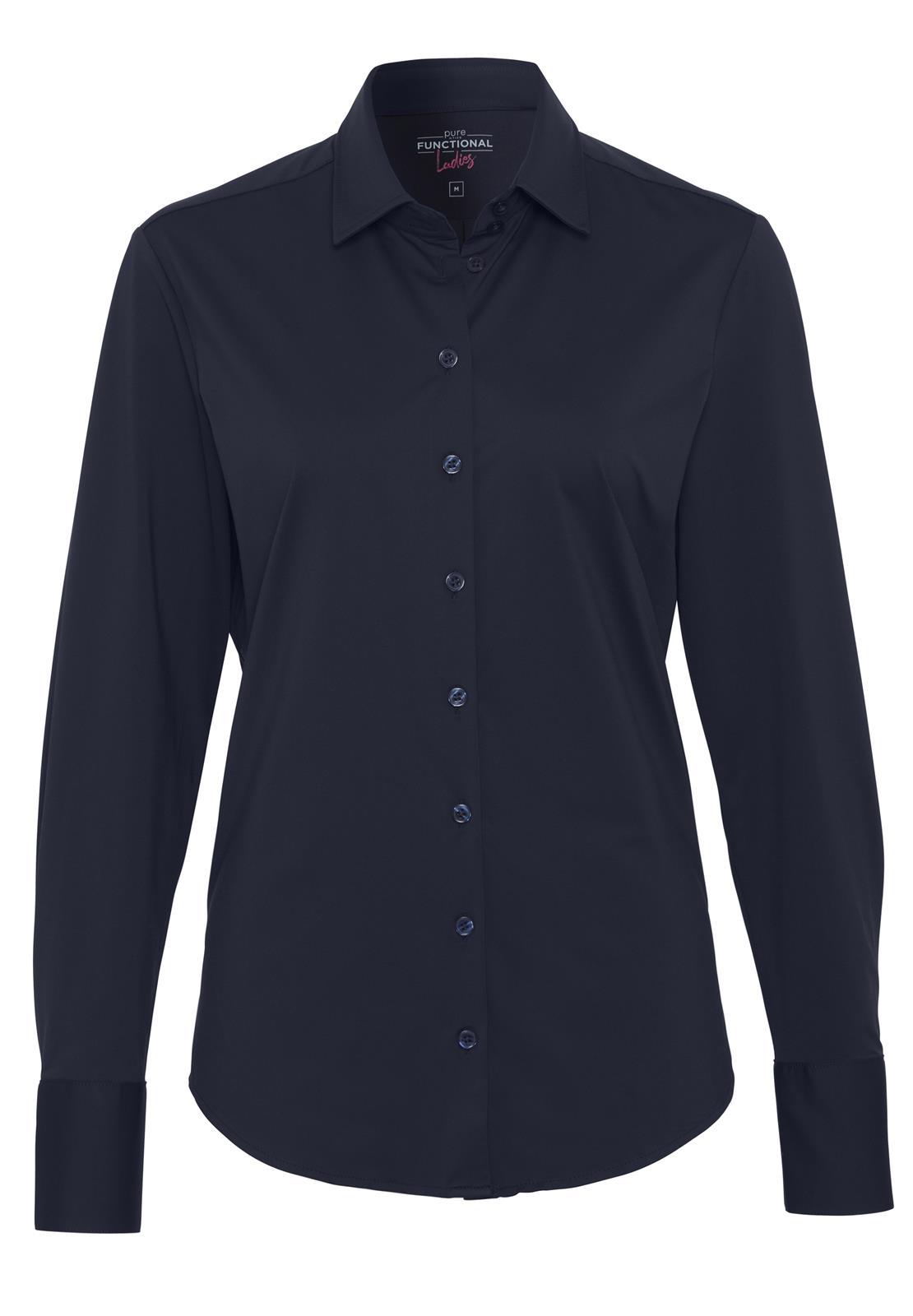 PURE- Functional Bluse Langarm (Uni Marine)