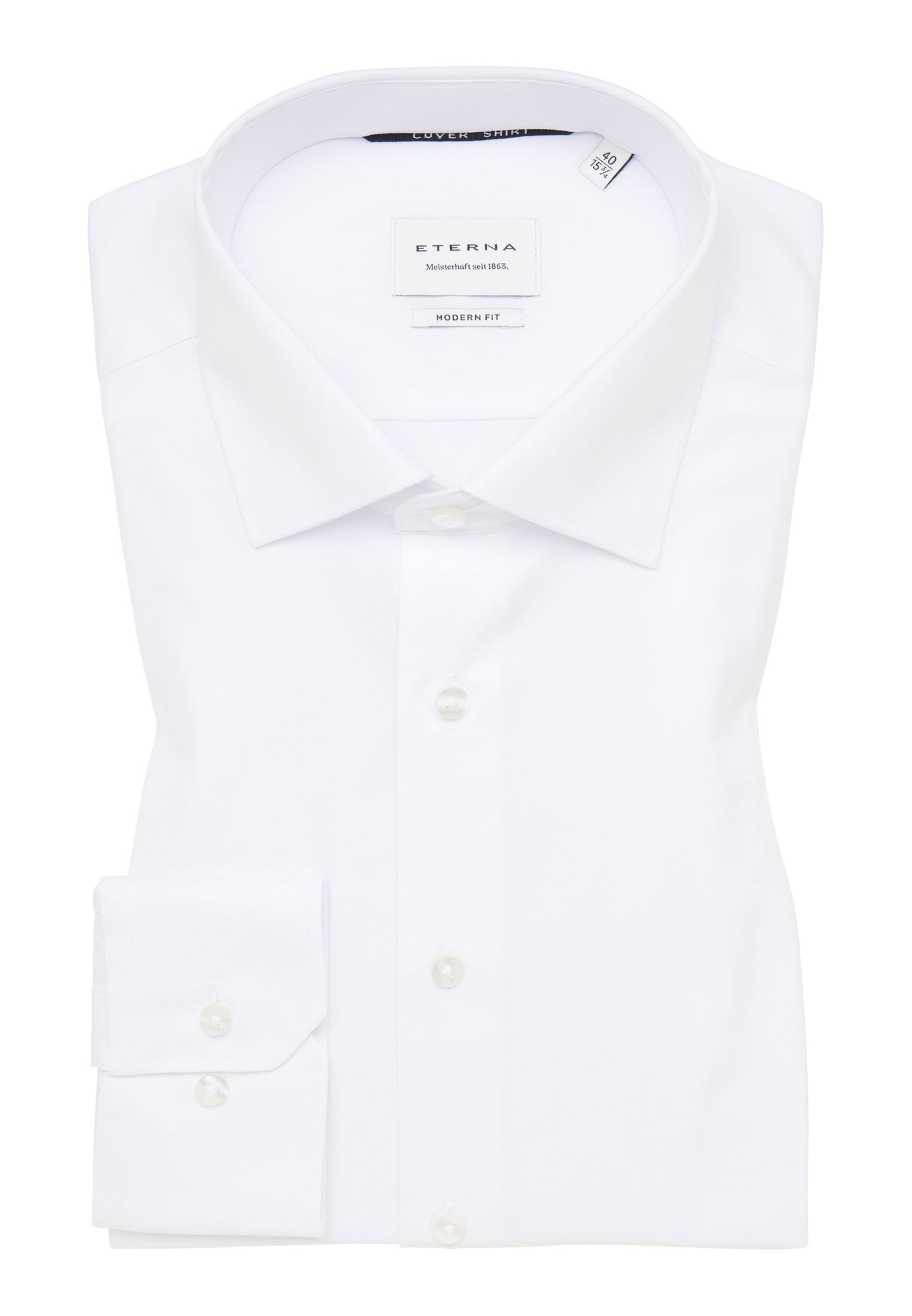 Eterna Langarm Hemd Modern Fit Cover Shirt Twill (Weiss)