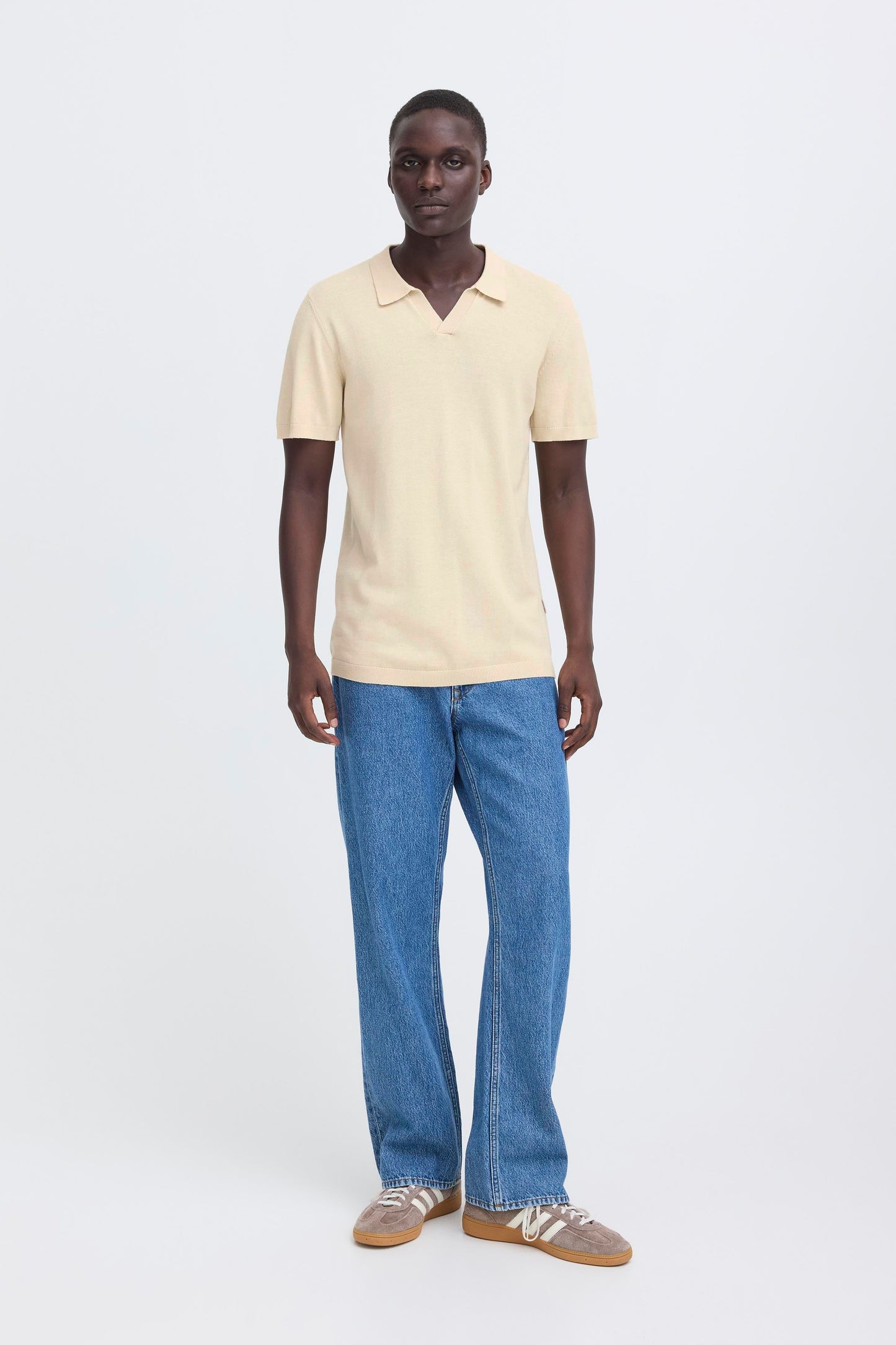 Bhbray Knit Polo Split Neck (Oyster Gray)