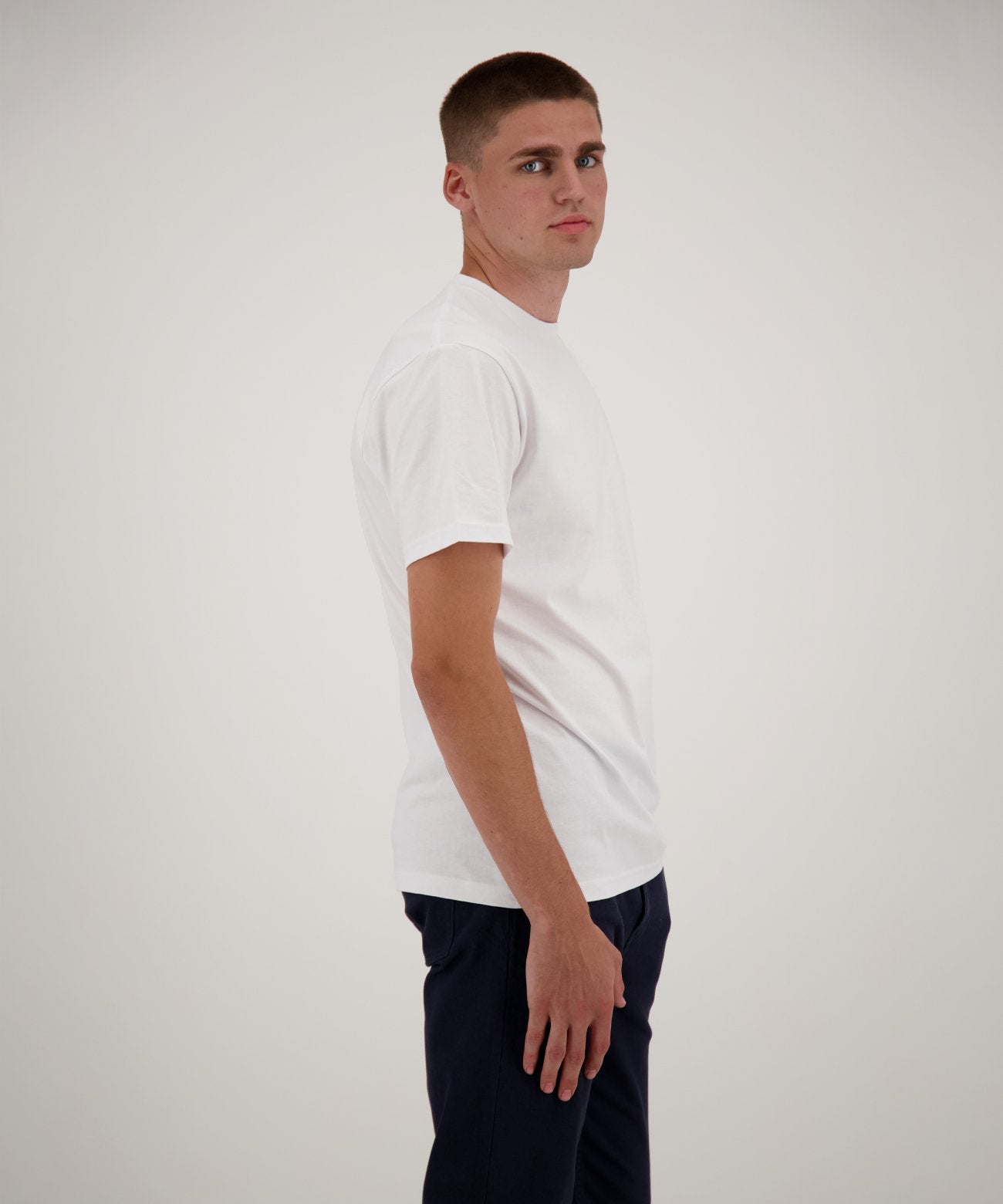 RAGMAN Doppelpack - 2 T-Shirts mit Rundhals (Weiss)