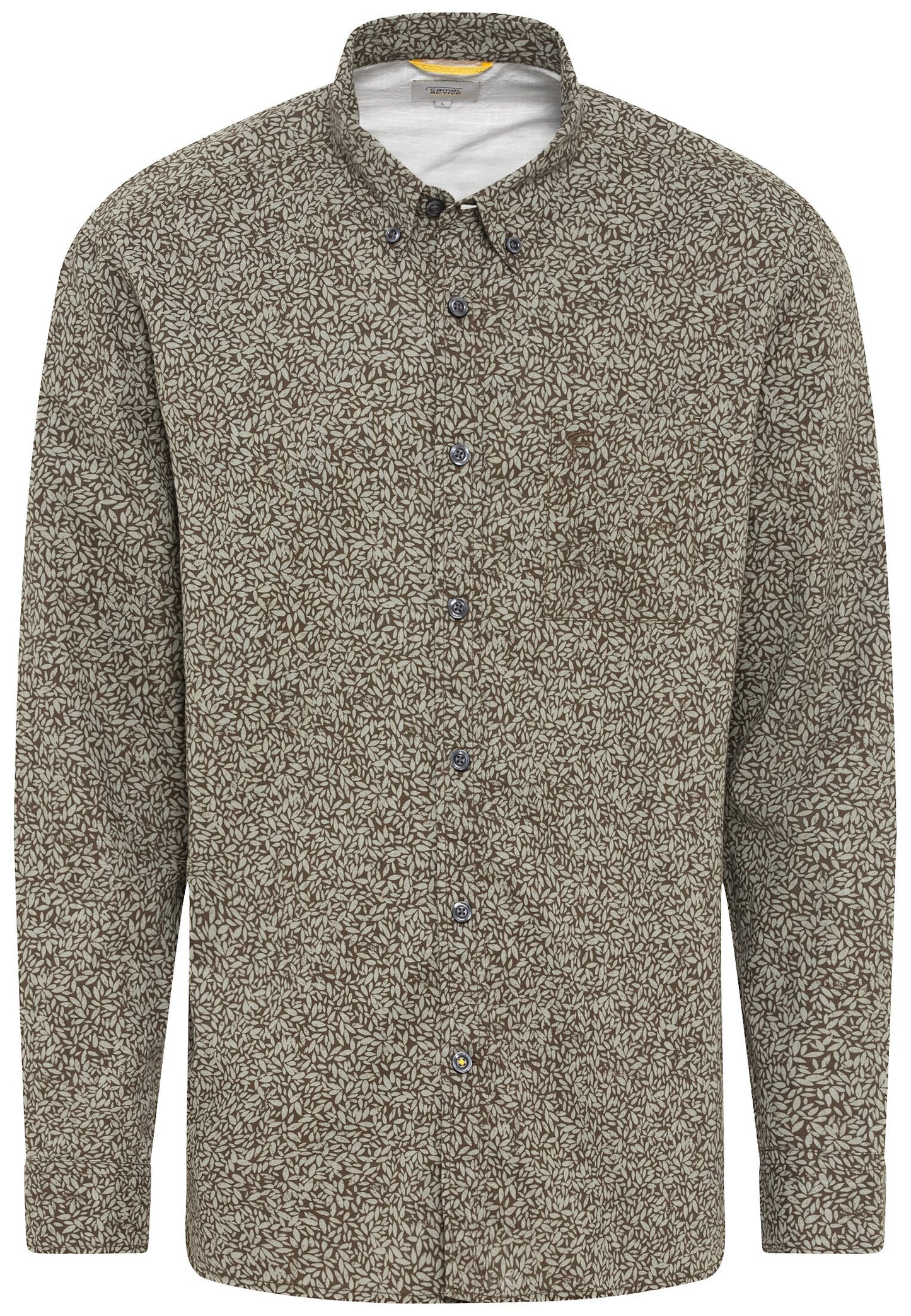 Langarm Hemd mit Allover-Print (Dark Khaki)