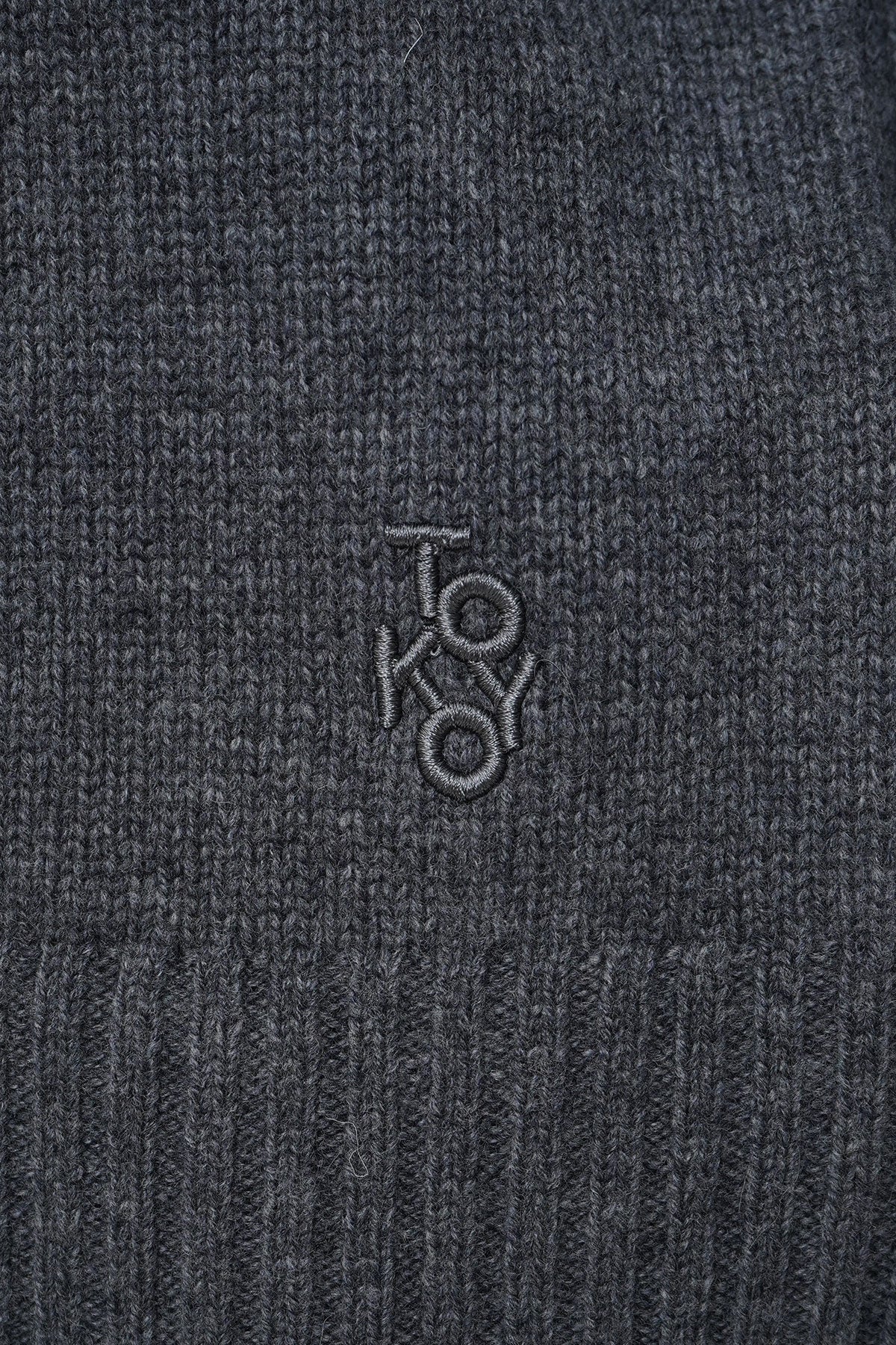 Cropped High Collar Raglan Pullover (Anthracite Melan)