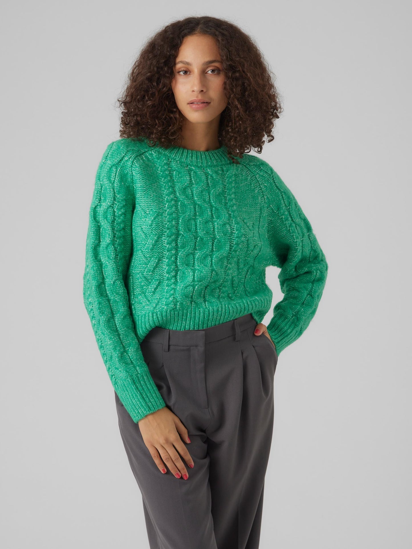 Vmbirgitte Ls O-neck Pullover (Mint/w. Me)