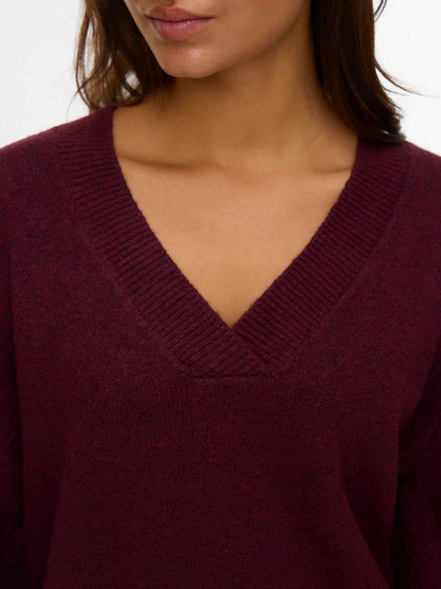 Vmboom Ls V-neck Pullover Noos (Winetastin)
