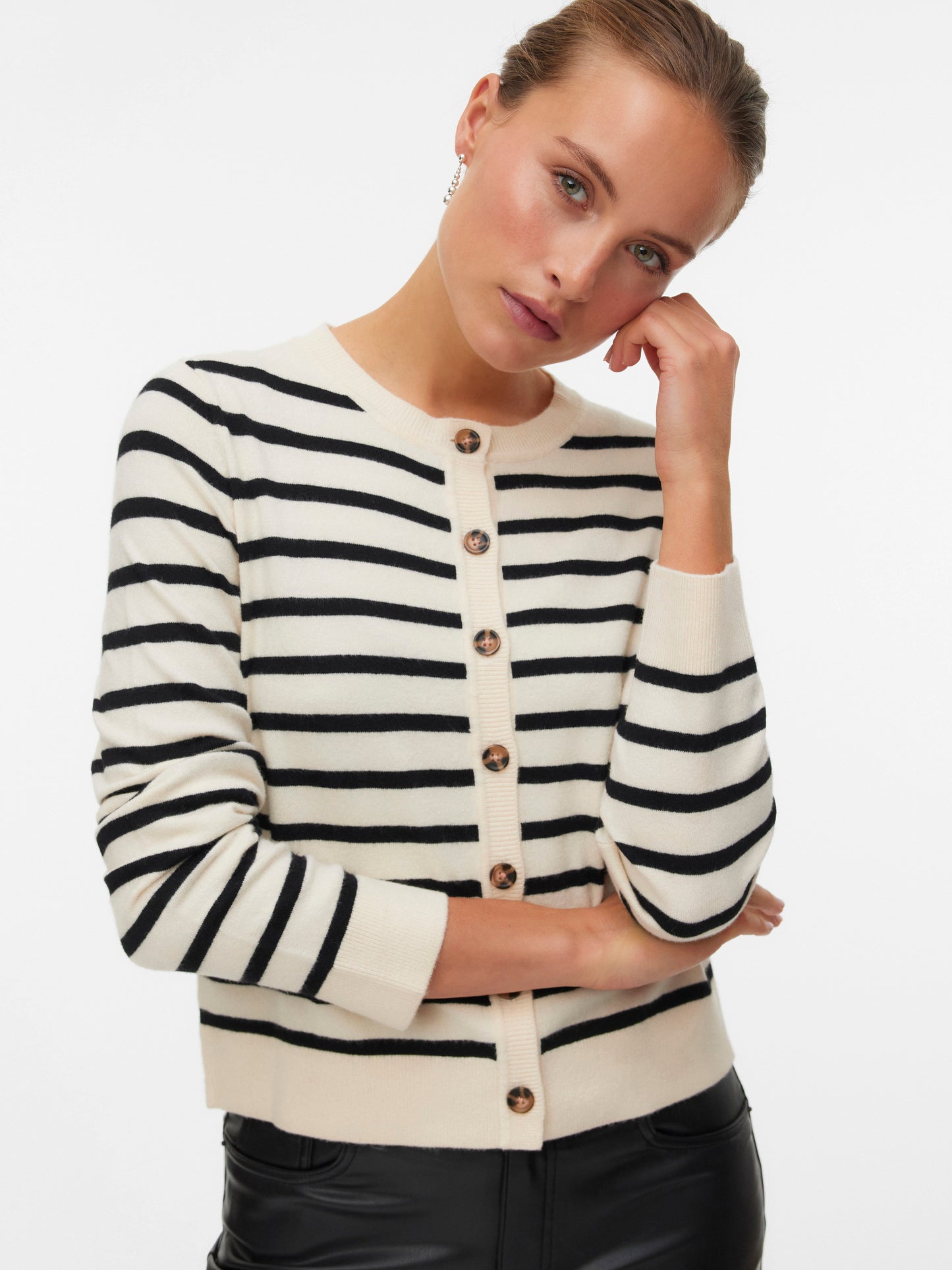 Vmsaba Plain Ls O-neck Cardigan Noos (Birch/w. B)