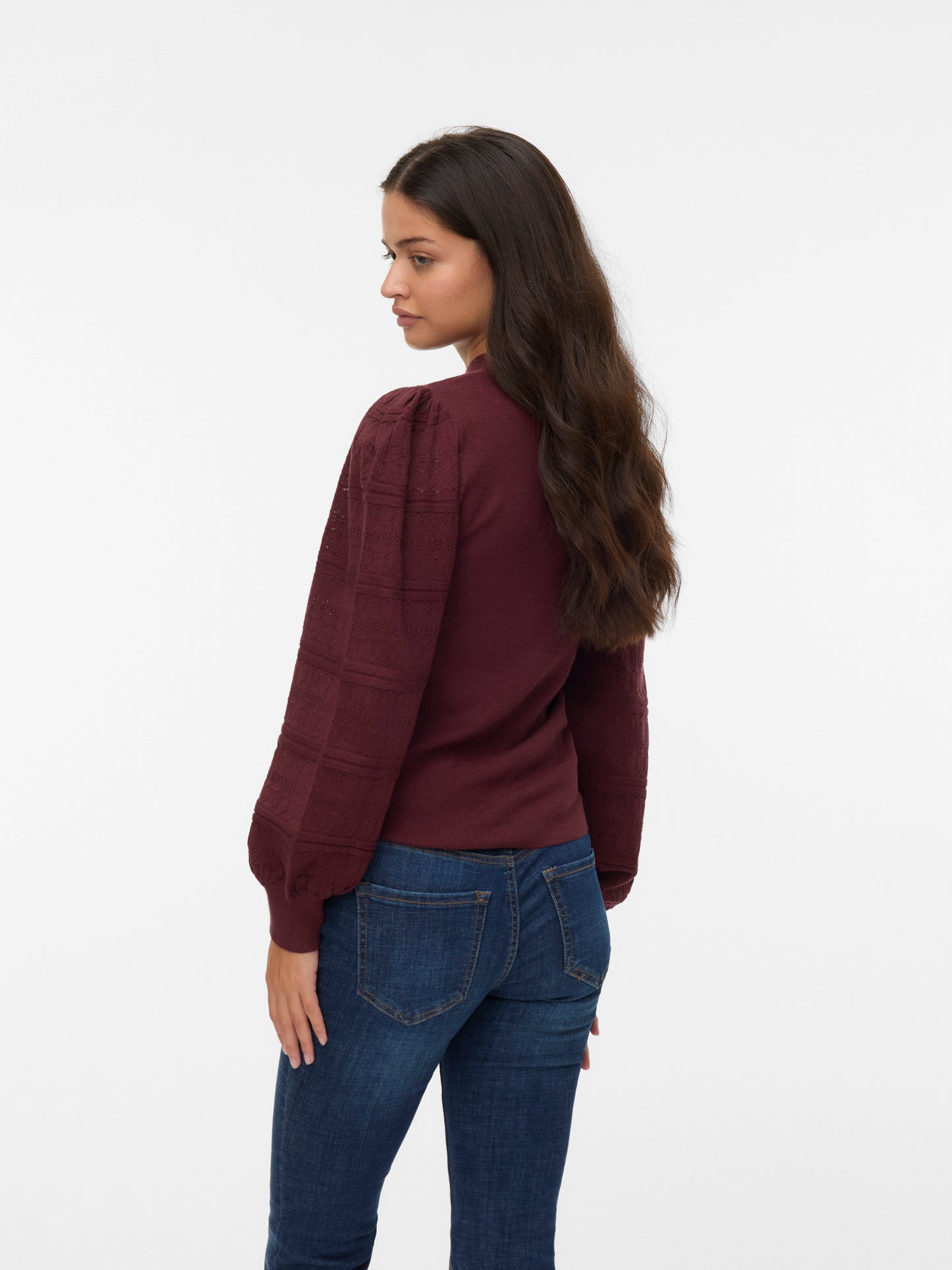 Vmnewlimone Ls Highneck Pullover Boo (Winetasting)