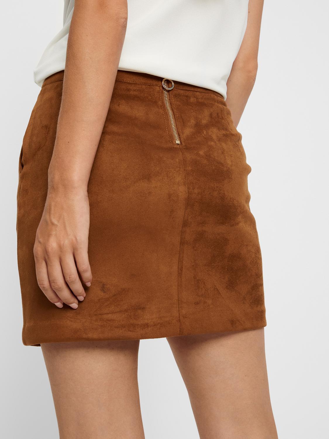Vmdonnadina Fauxsuede Short Skirt Noos (Cognac)