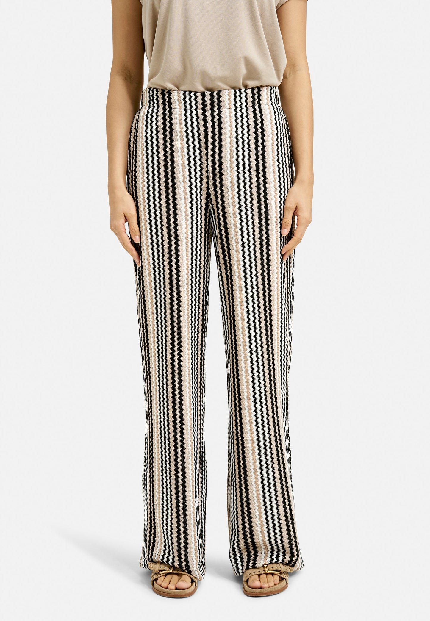 Long Striped Pants (Camel Print)