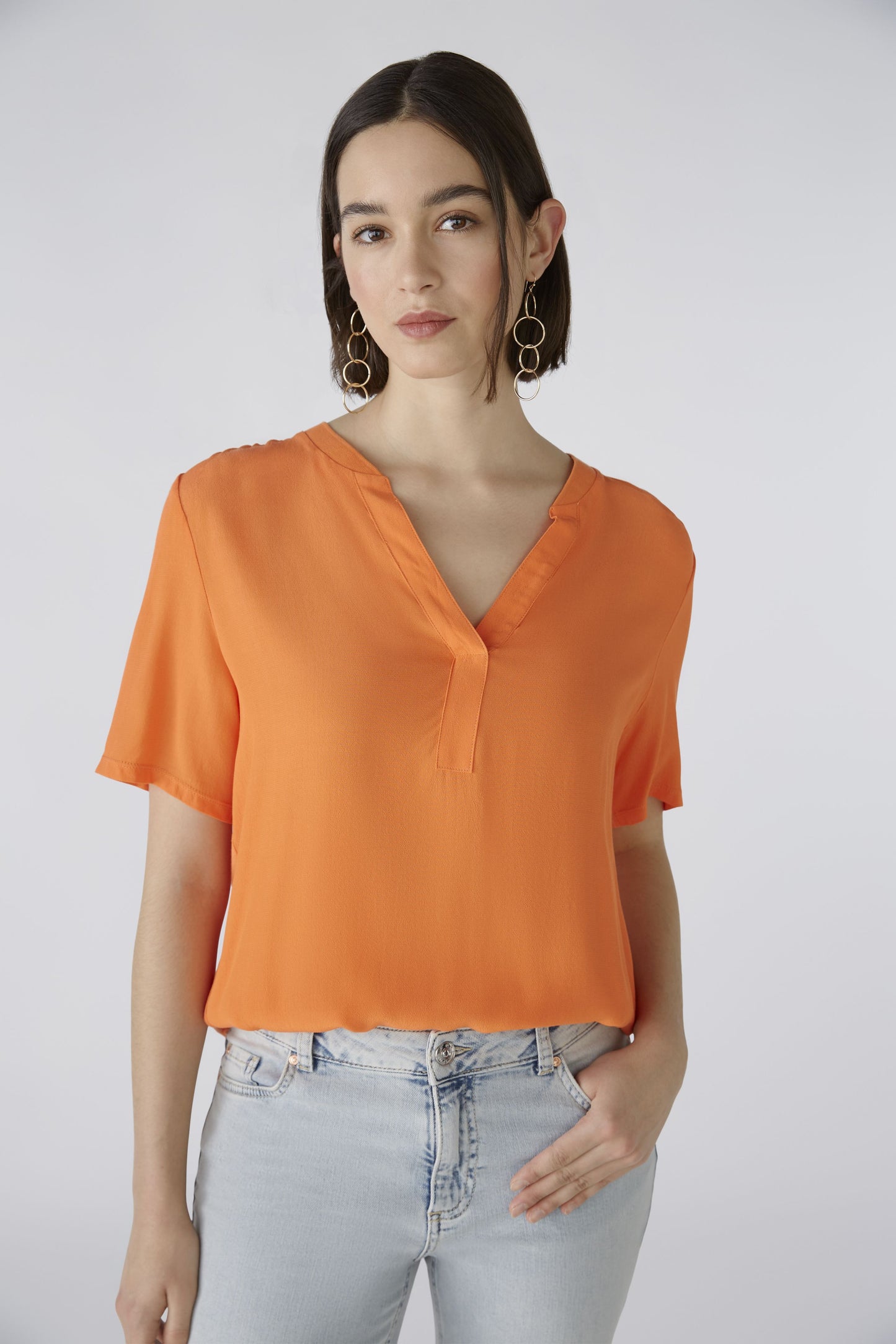 Blusenshirt Viskosepatch (Vermillion Oran)
