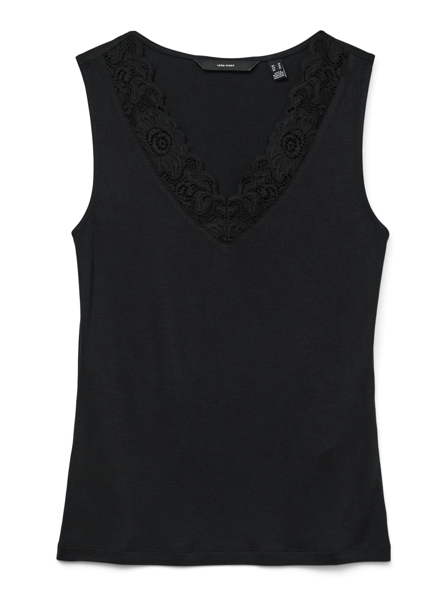 Vmrosa Sl V-neck Top Jrs Noos (Black)