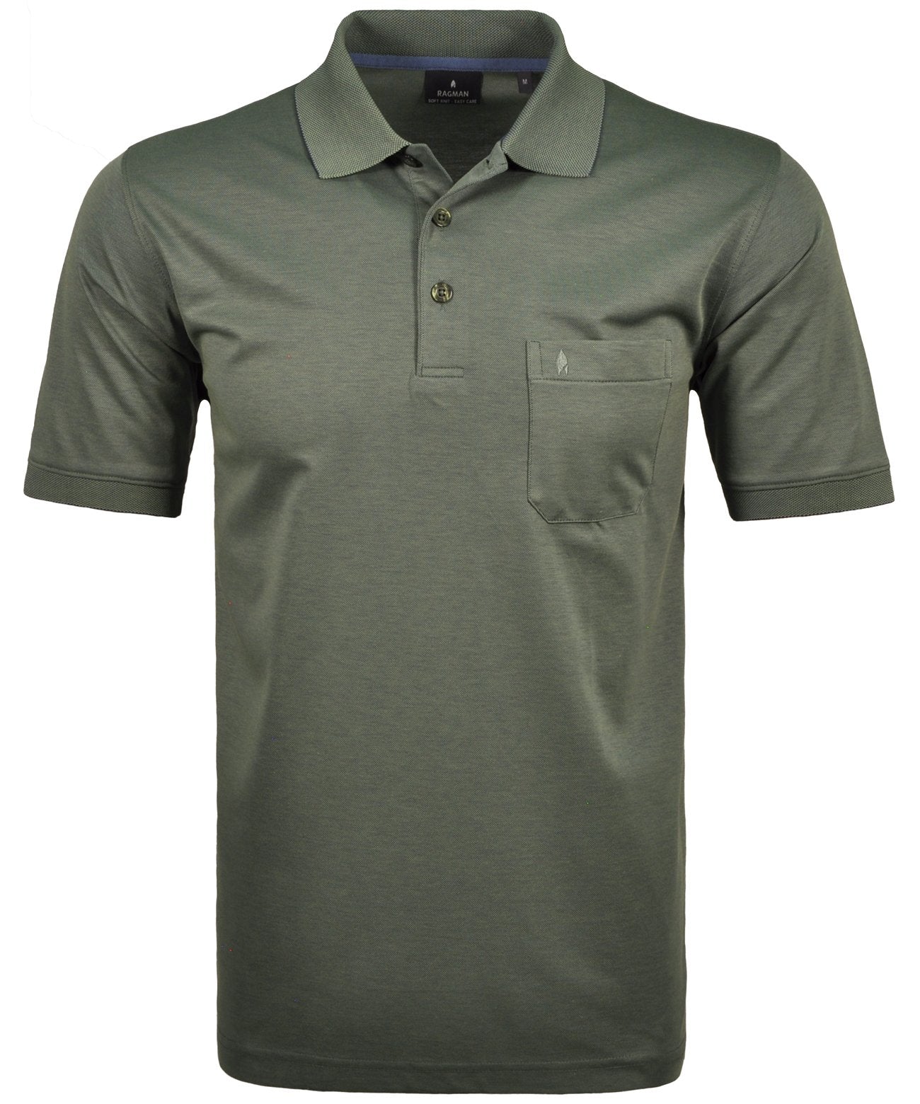Softknit-Polo mit Brusttasche, kurzarm (Schilf)