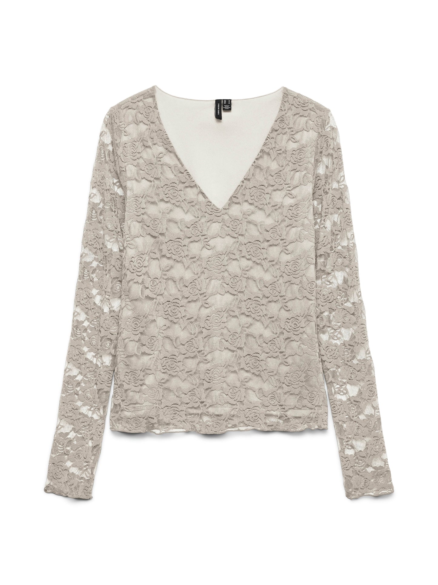 Vmiben Ls V-neck Top Jrs Noos (Pumice Stone)