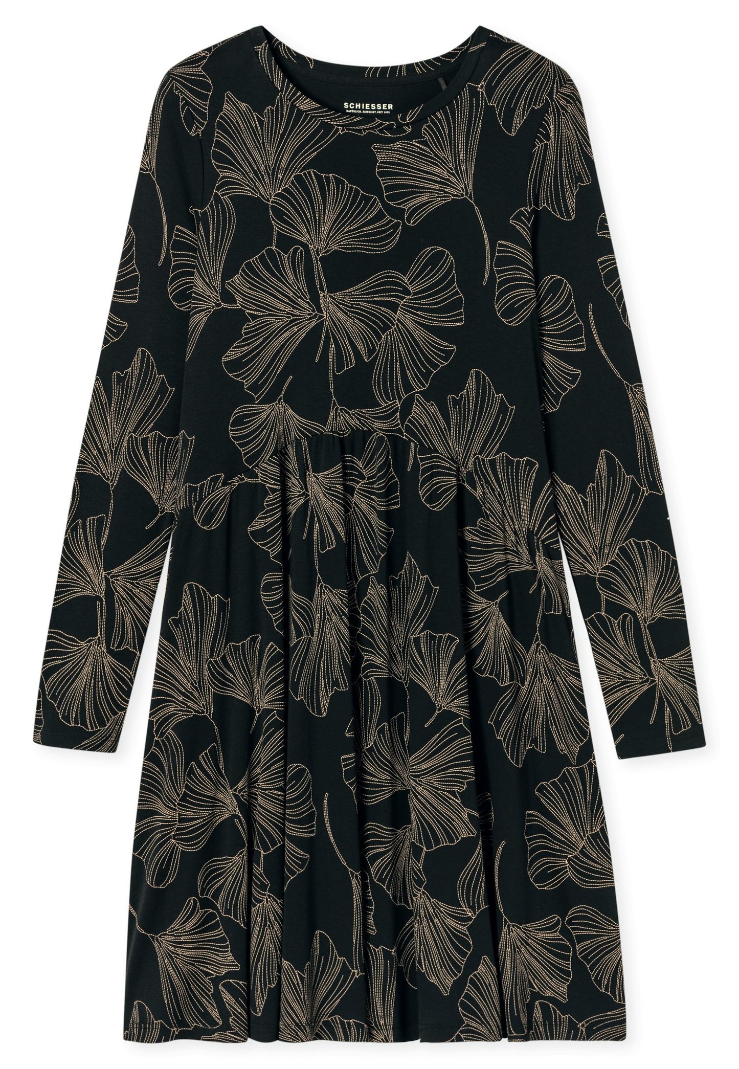 Nachthemd langarm, 95cm (Schwarz)